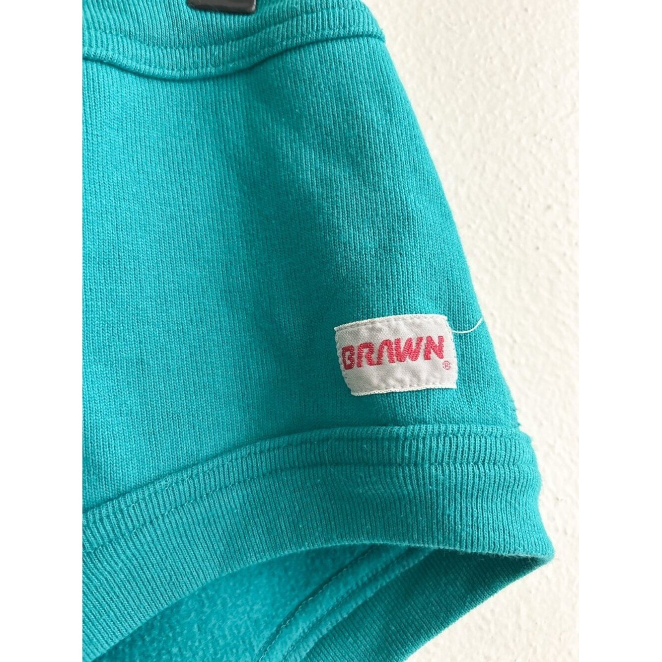 Vintage BRAWN Teal Athletic Dolphin Shorts 70s 80s Gym Running Track Sweatshorts