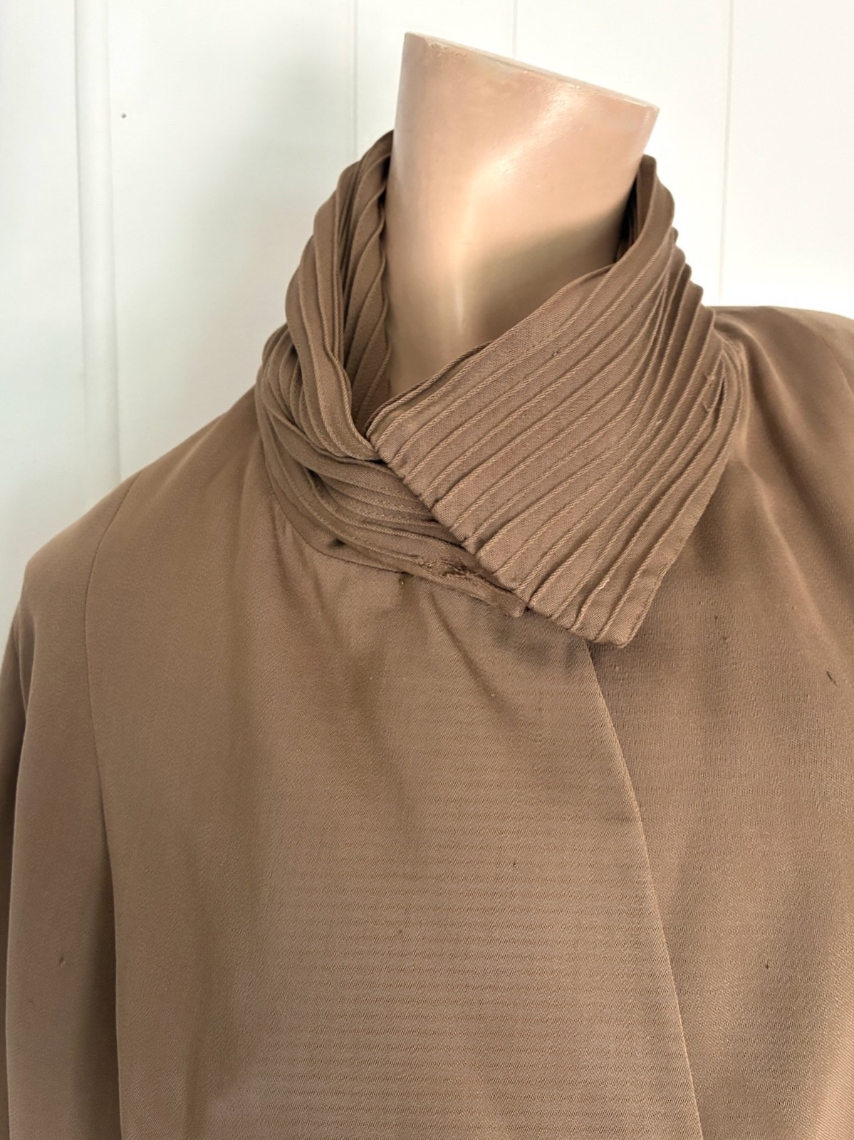 1920s Art Deco Brown Wool Gabardine Cocoon Coat Sz S-M-L