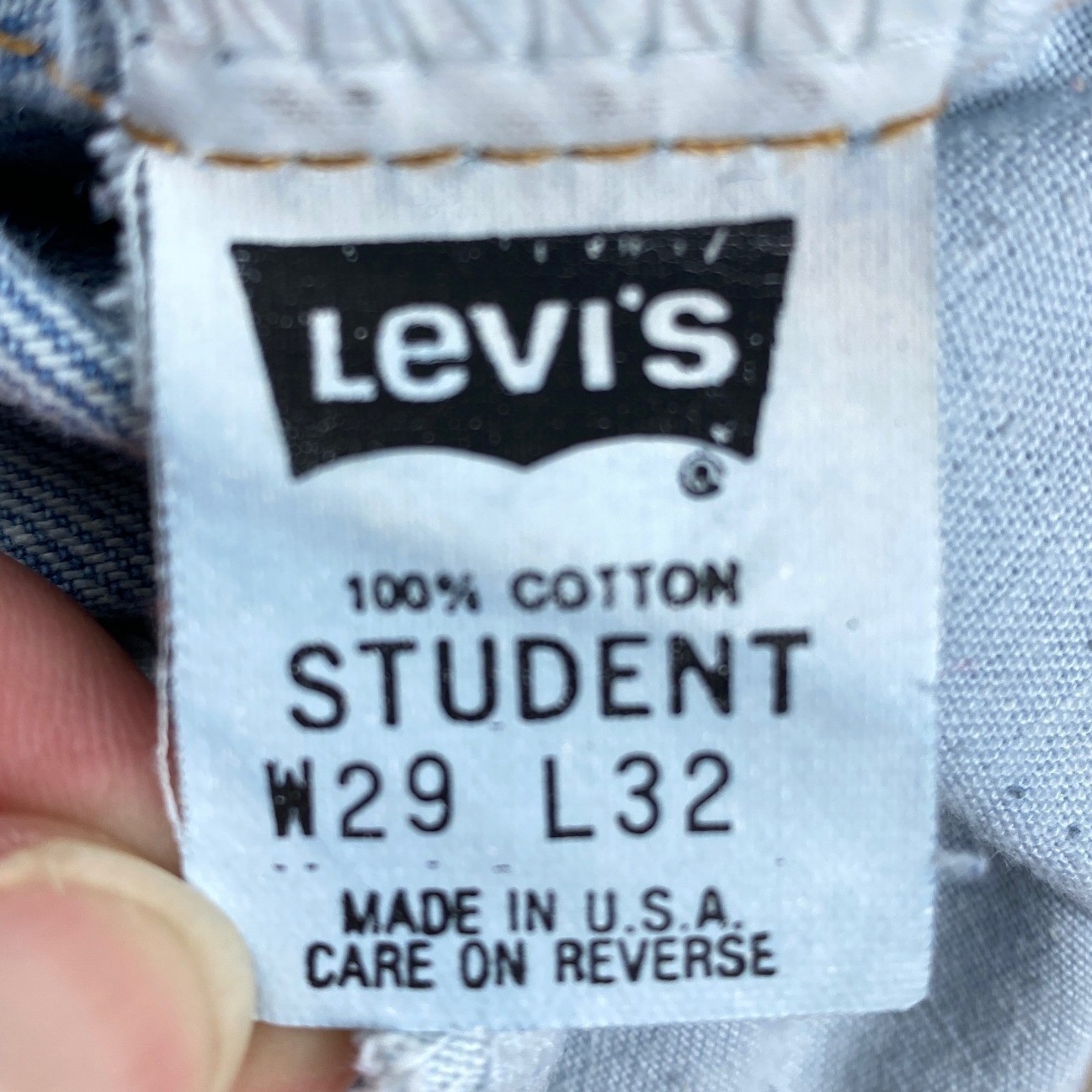 Levis 550 Student Vintage Orange Tab Jeans Made in USA Blue W29 L32 40750-0299
