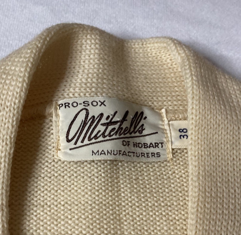 Vintage Mitchells Varsity Cardigan Sweater Women&rsquo;s Cream 60s