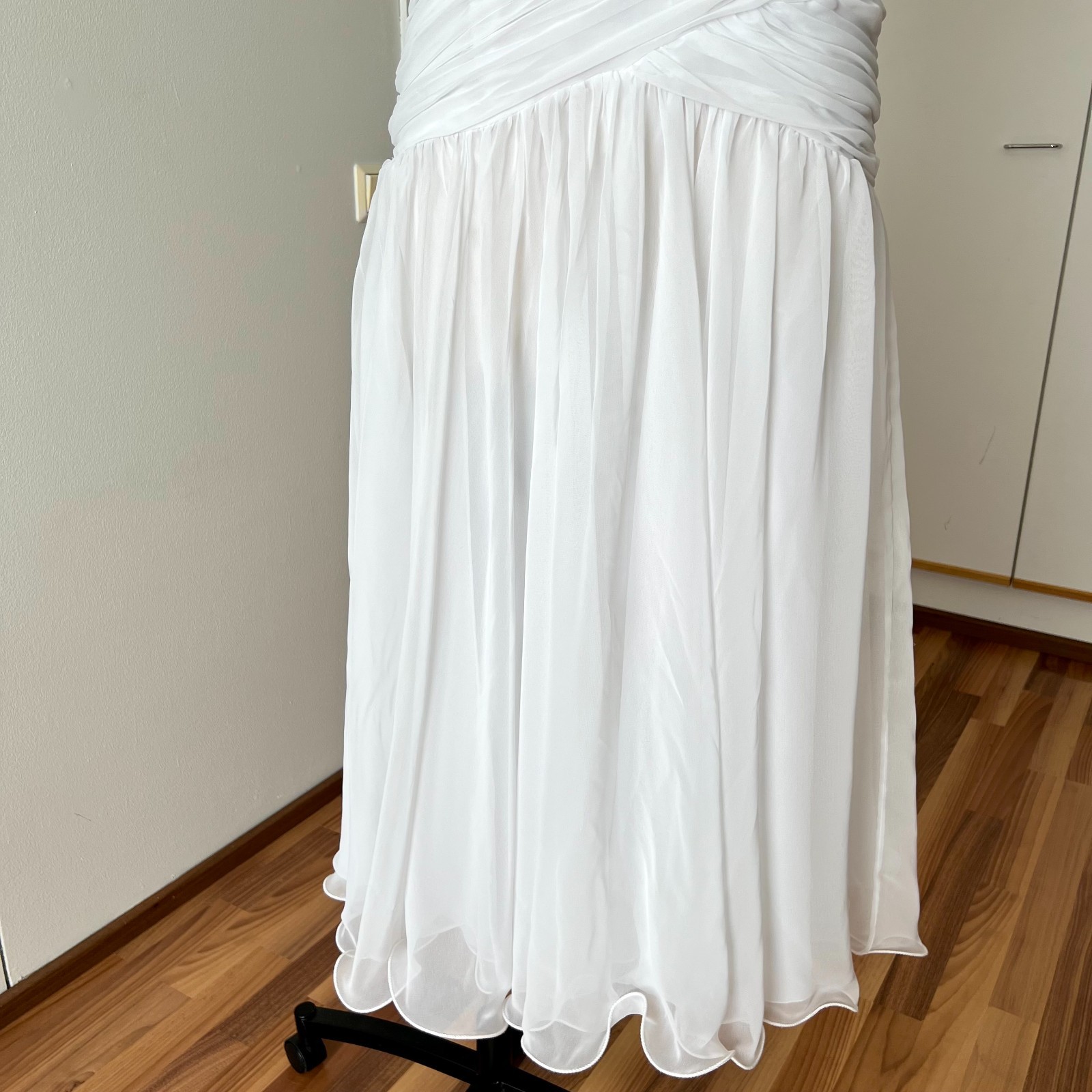 1980s JOHN CHARLES Minimalist Wedding Dress Drop Waist Bridal Fairytale Romantic