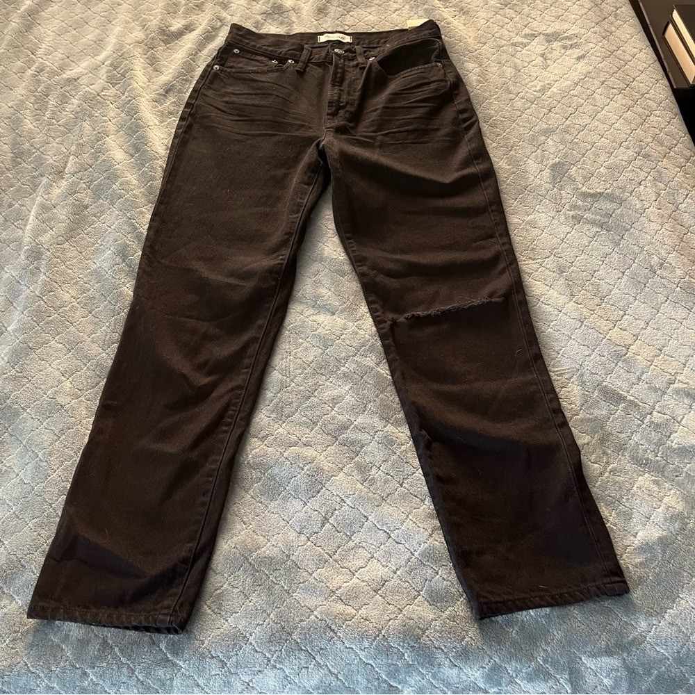 NWT Madewell Women&rsquo;s Black Straight Leg Perfect Vintage Jeans 27