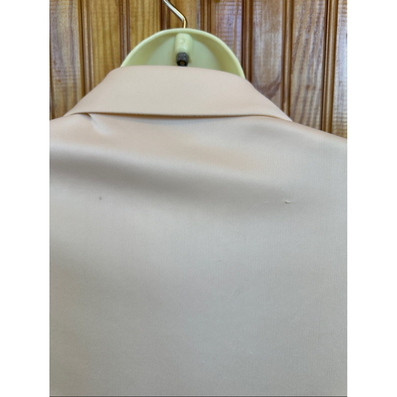 Vintage 70s Mize Modes Light Peach Button-Up Knit Polyester Long Sleeve Shirt