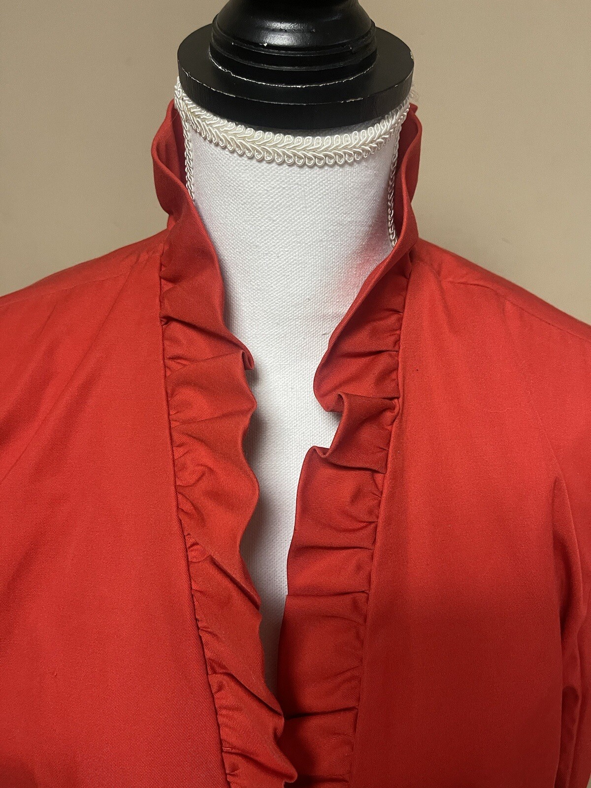 Vintage Women’s Red Ruffled One button Blazer Size 17/18 Polyblend9