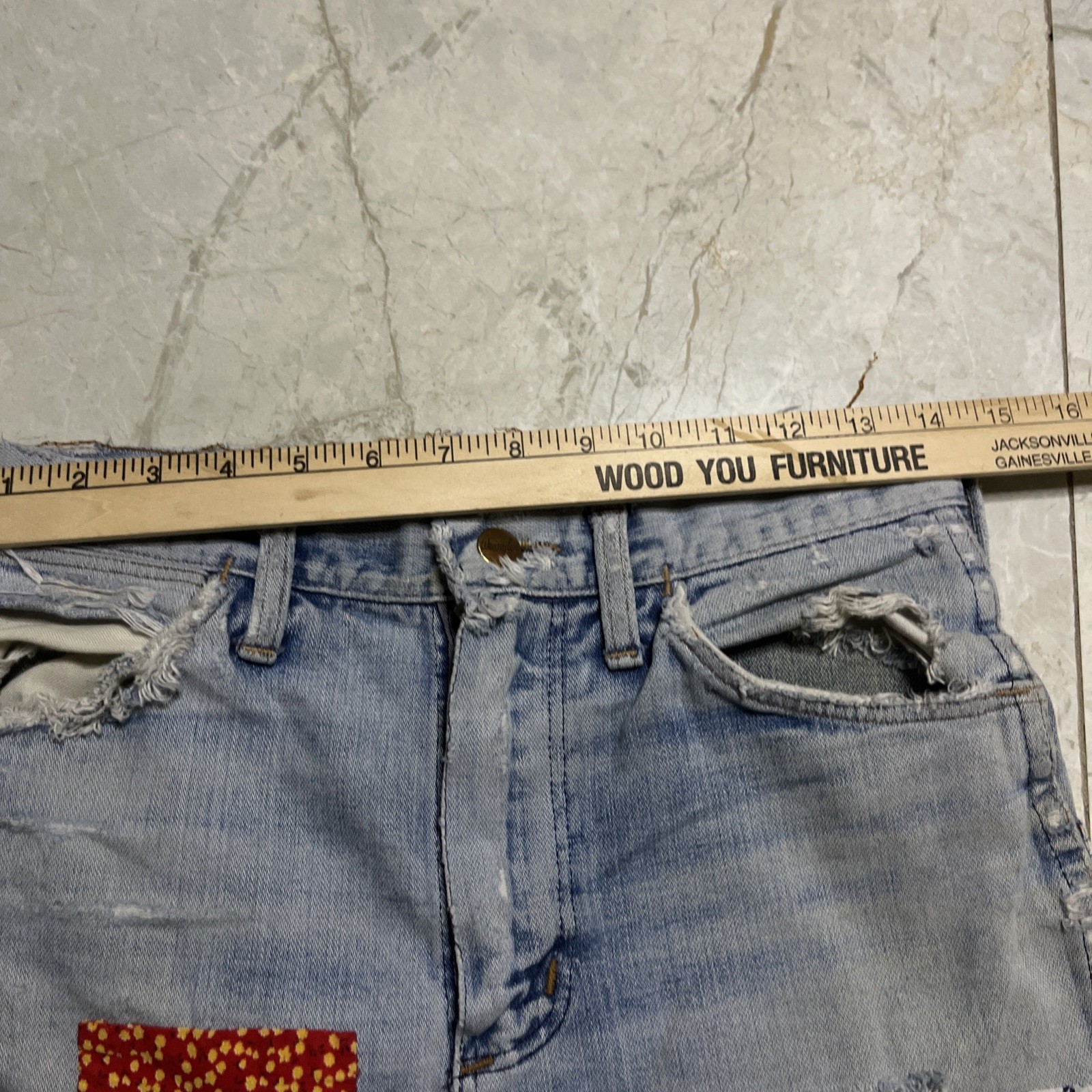 Vtg 60s 70s Wrangler Jeans Patchwork Hippie bell bottom 28/31.5