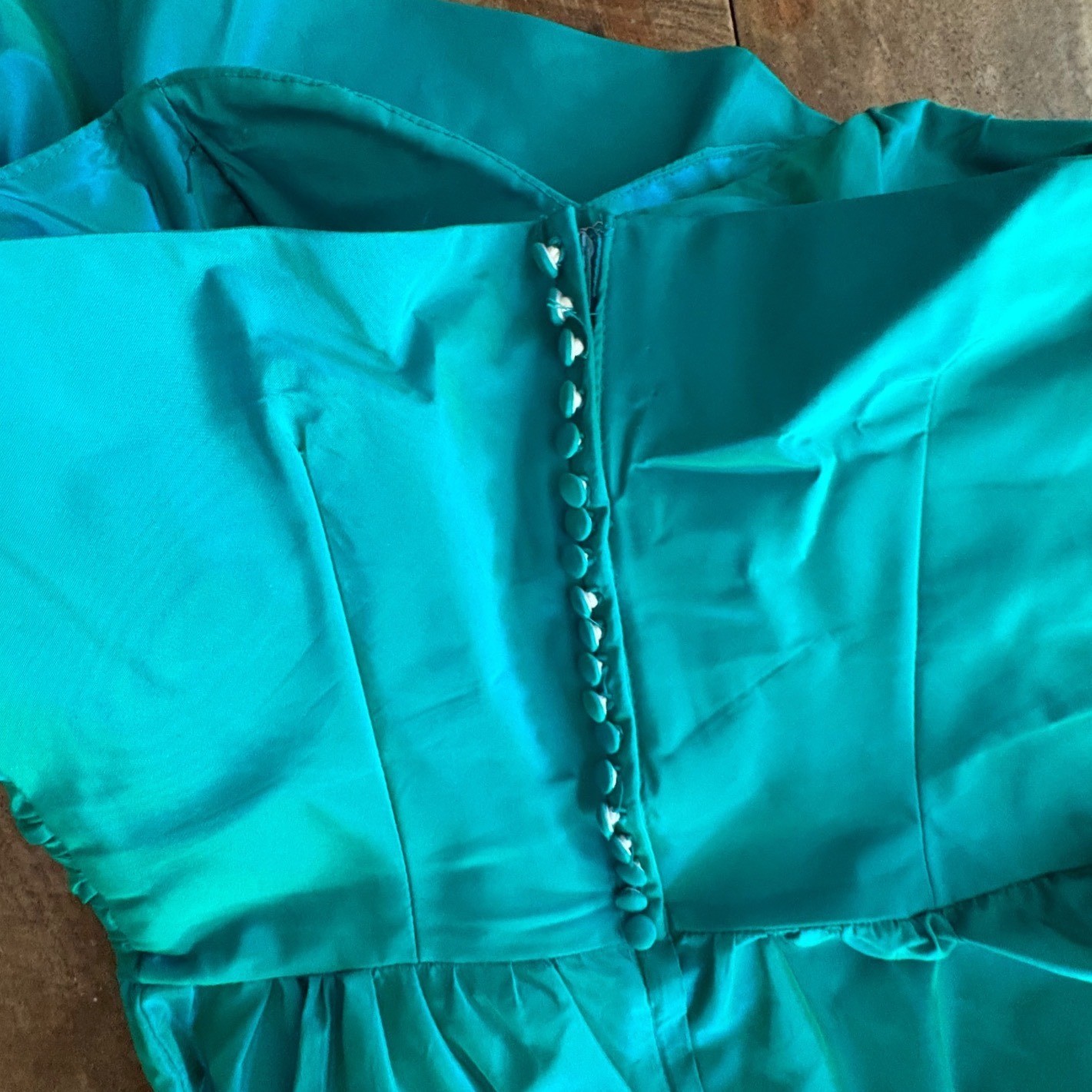 Dance Allure Alfred Angelo Teal One Shoulder Taffeta Gown 80s Prom 11/12