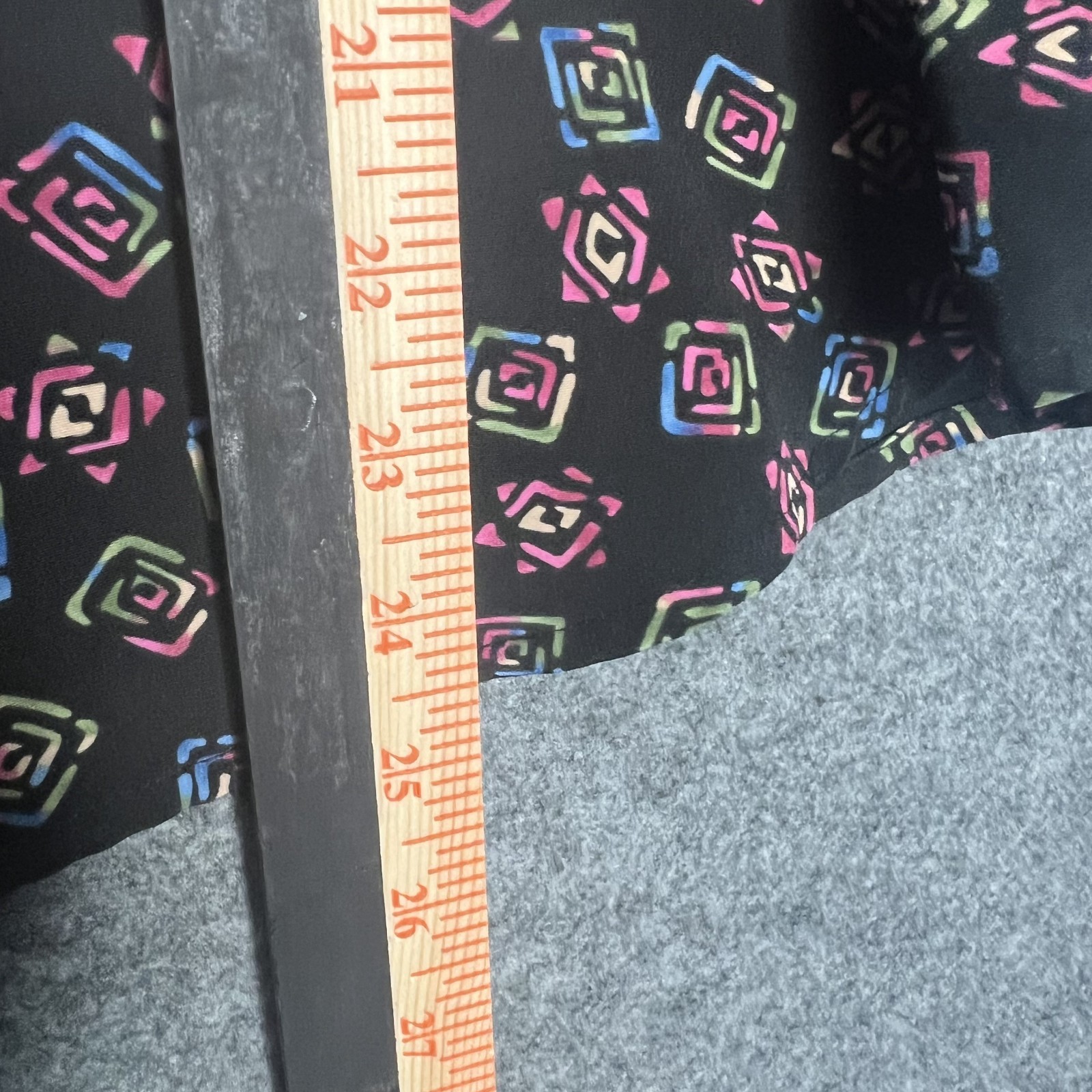 Vtg 80s Notions Large Button Up Short Sleeve Neon Geometric All Over Print