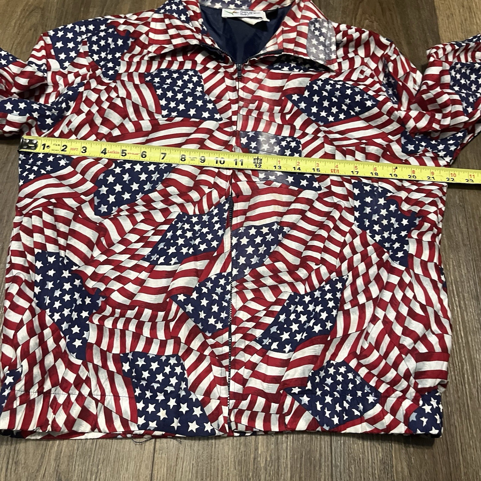 VTG Paradise Bay American Flag Jacket Adult M USA Made Patriotic Stars Stripes