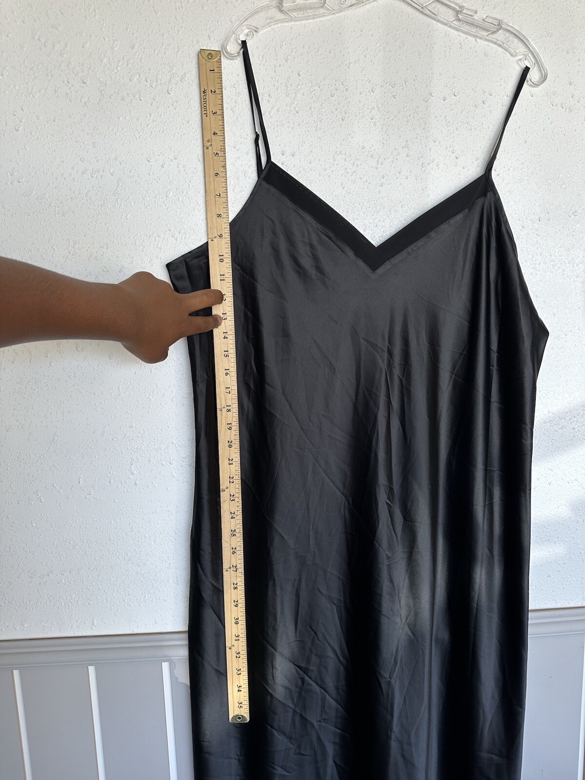 Vintage Cabernet Black Polyester Spandex Slip Dress & Robe w Belt Set Size XL