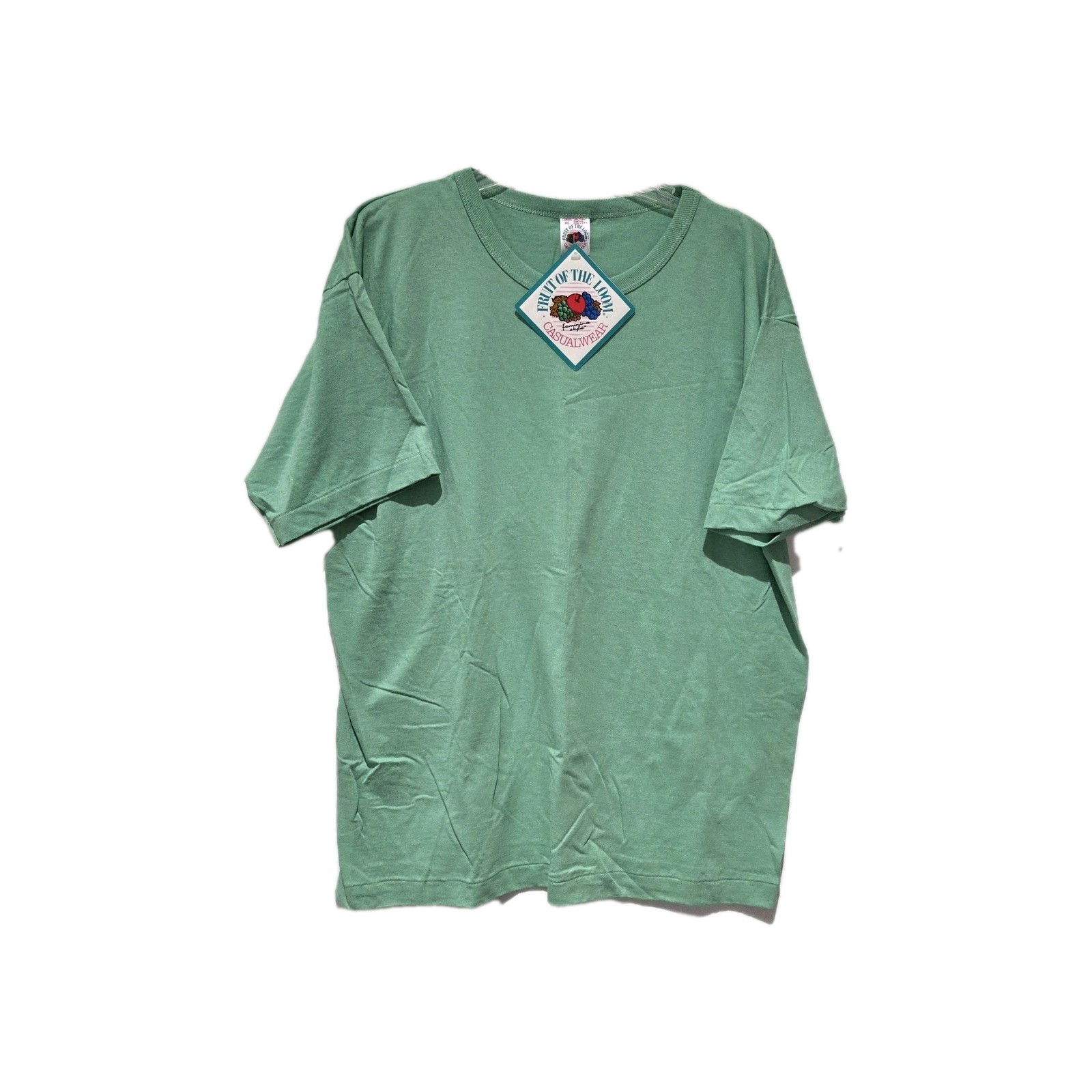 NEW VTG Fruit of the Loom Women&rsquo;s Blank Single Stitch T-Shirt Green • USA • XL
