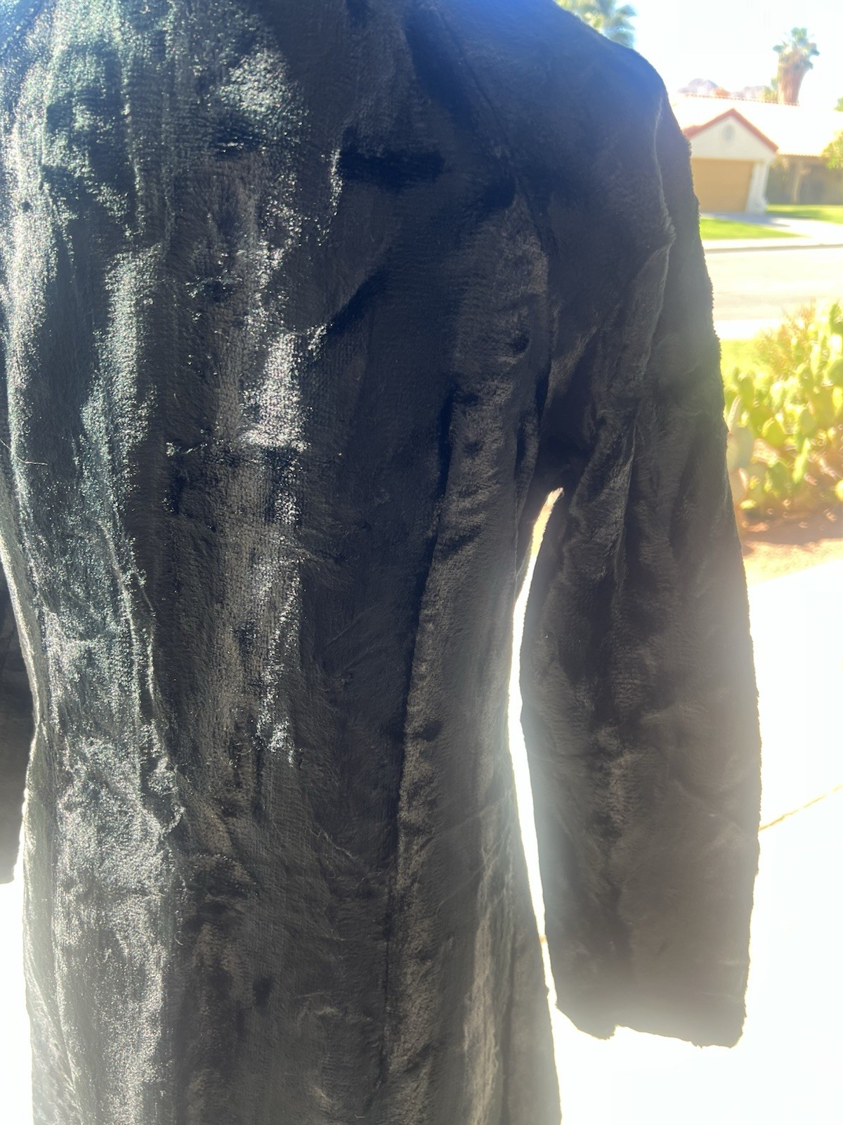 Vintage Faux Lamb Long Coat Evening