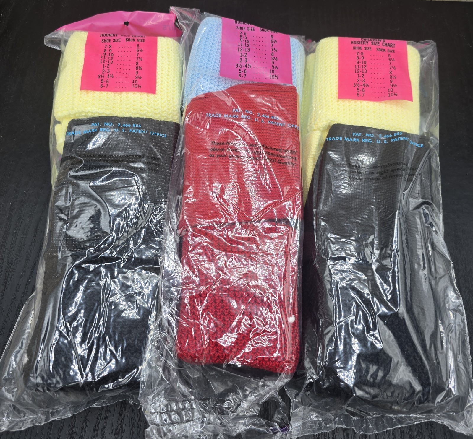 6 Pair Vtg Retro 80s 90s Slouch Boot Action Cuff Socks Red Blue Yellow Black