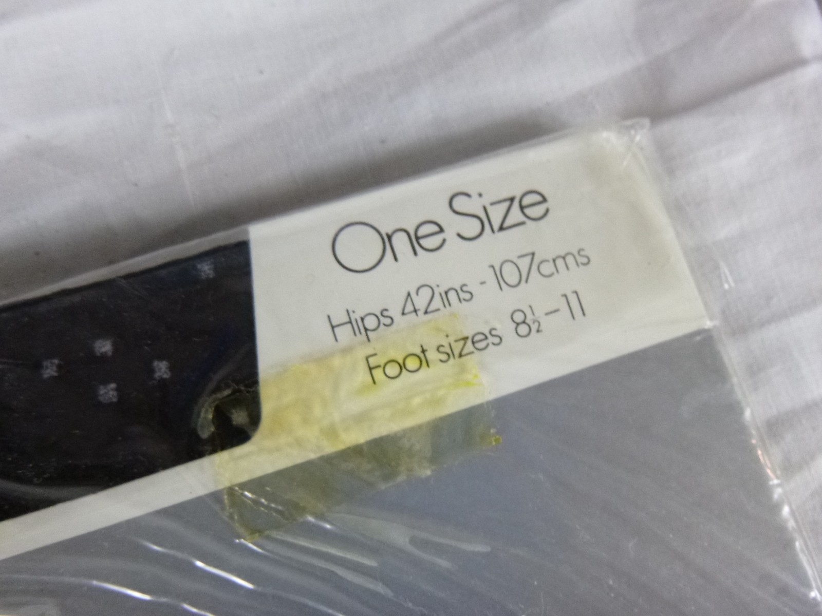 NOS Vtg Christian Dior Spot Design Plain Knit Tights Black White One Size