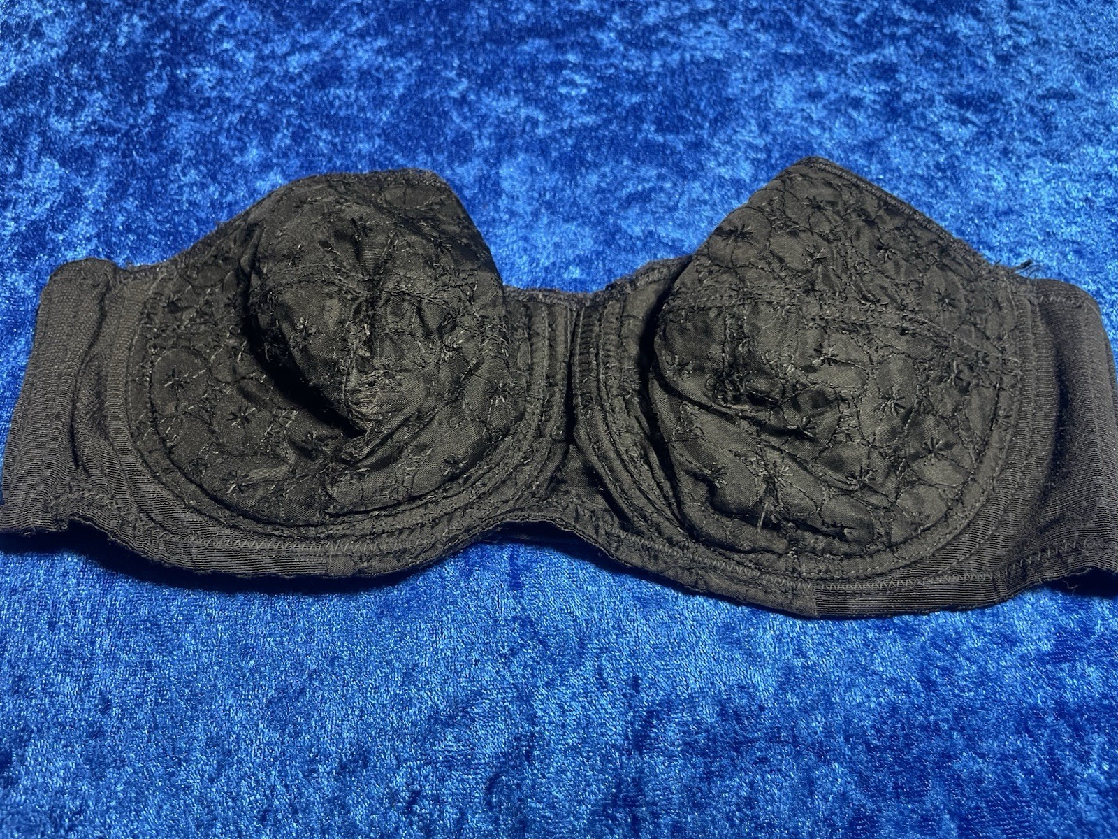 Vintage Playtex Magic Cling Bra 32c Black Strapless Underwire Pinup Lingerie