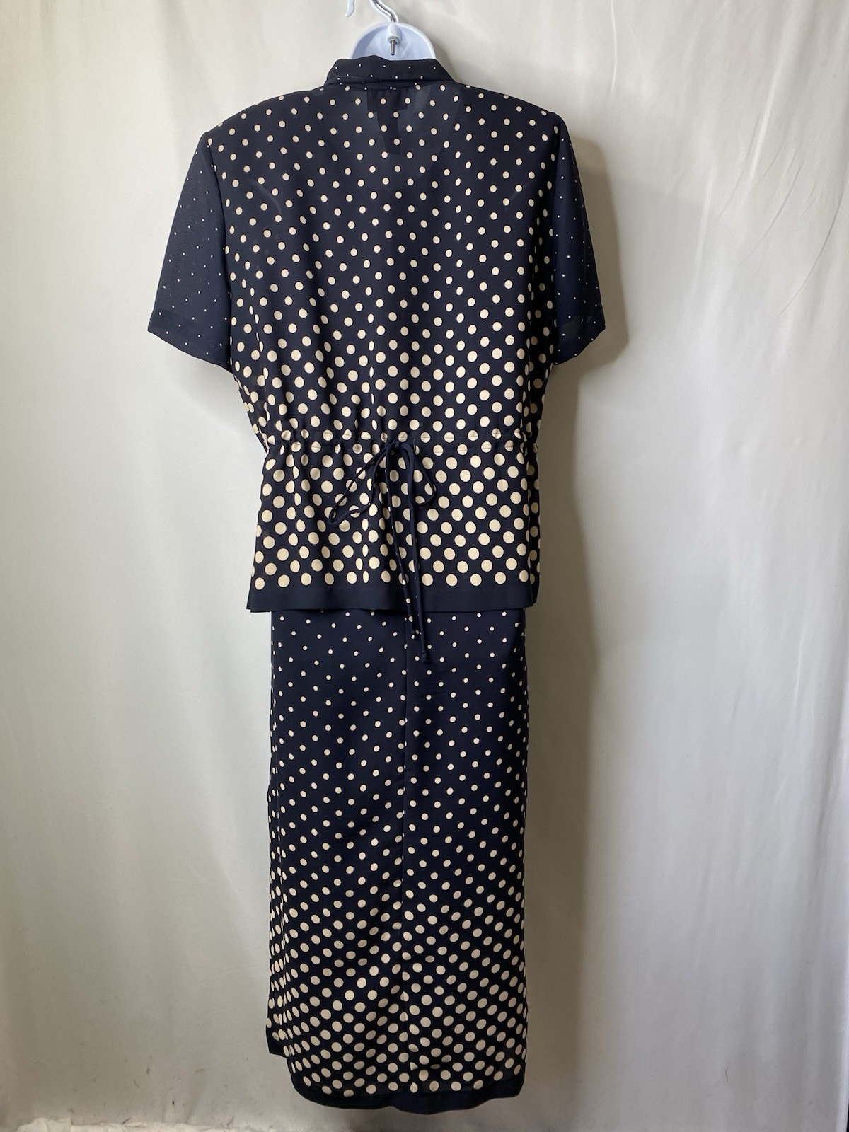 Vintage Miss Scarlet Women’s 2 Piece Maxi Dress Size 14 Polka Dot Patriotic Glam