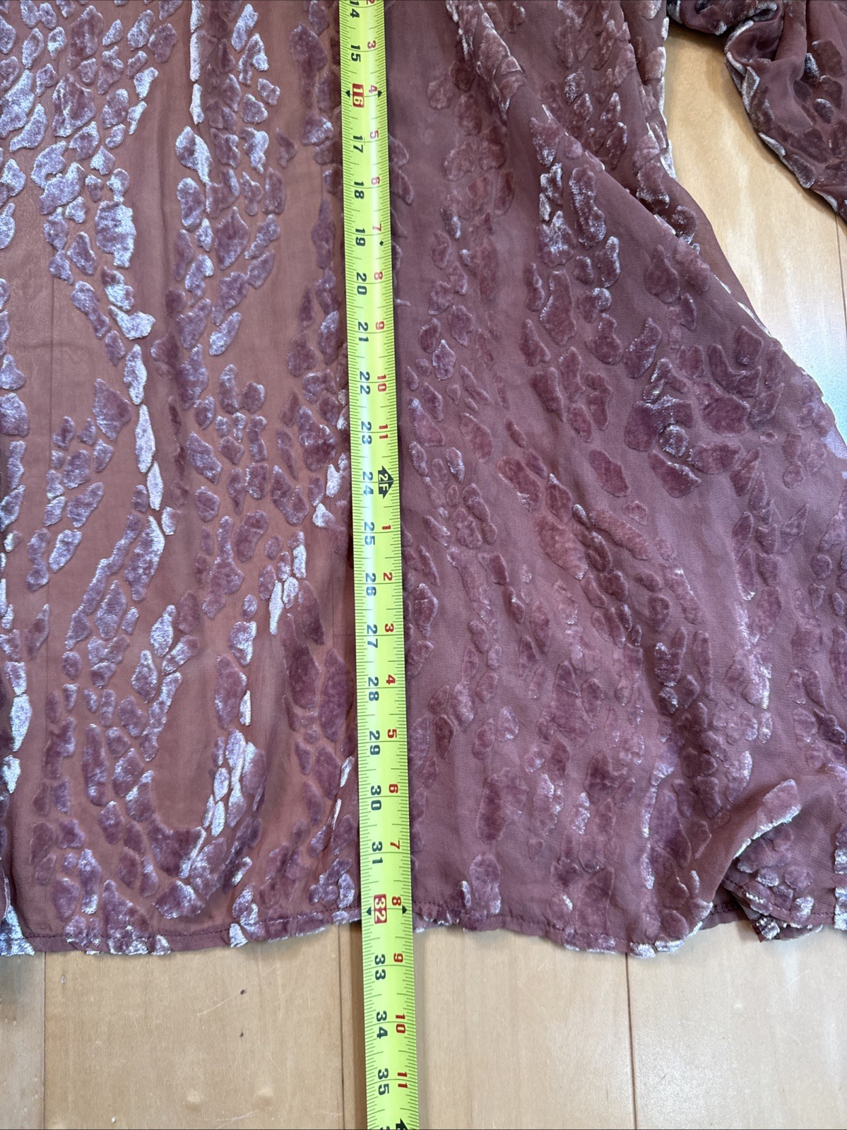 HANDPAINTED SILK GOWN Bright Side Mauve Pink Cut Velvet Jacket & Silk Dress Sz M