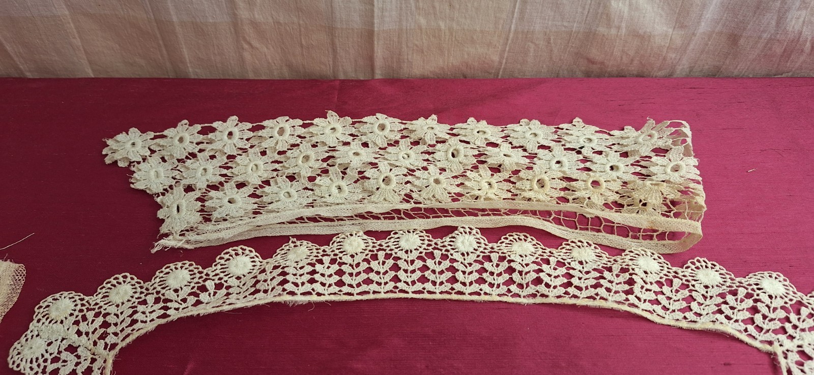 Antique Edwardian Victorian 4 White Cotton Handmade Collars Beautiful