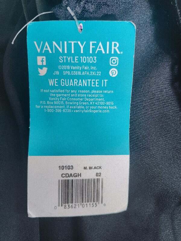 Women&rsquo;s 2XL 42 Vanity Fair Black Slip Everyday Layers Lace Trim NEW NWT