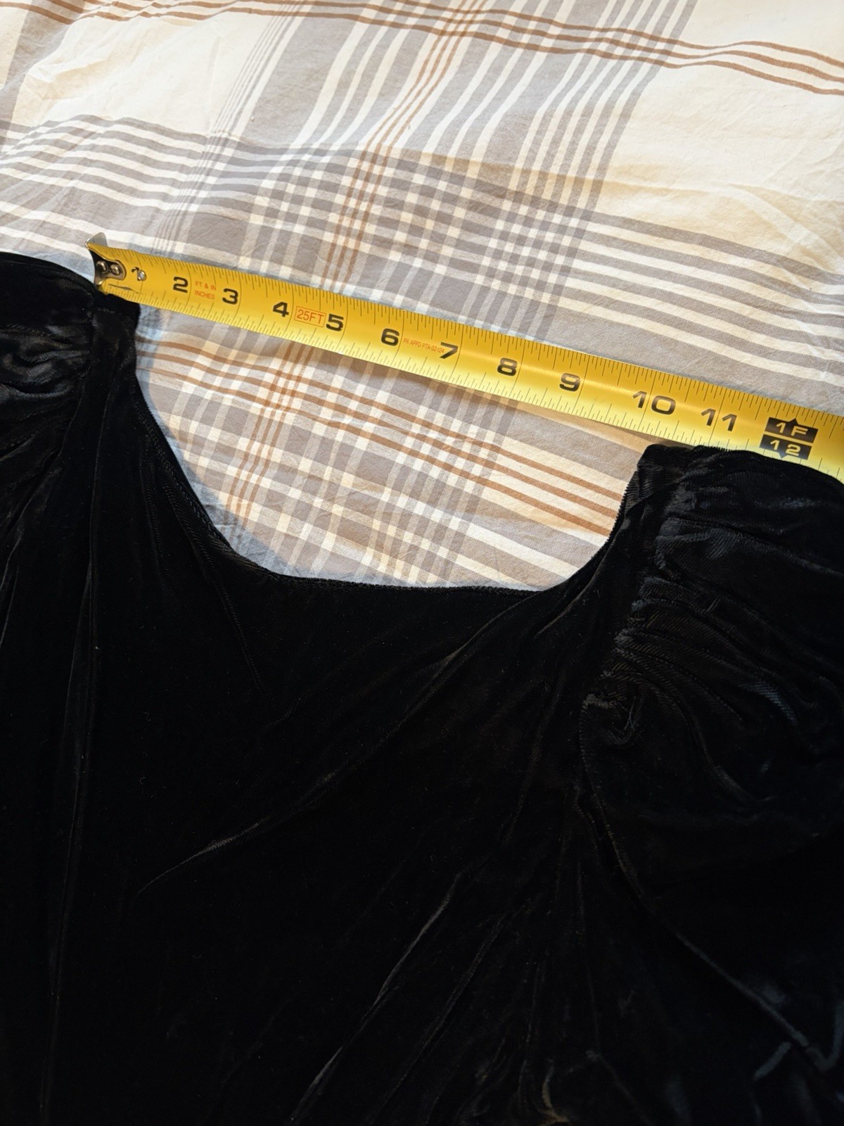 Vtg 70&rsquo;s ALFRED ANGELO Black Velvet White Tulle Party Dress~ 7/8~Union Label USA