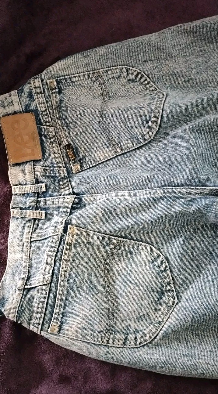 Women&rsquo;s Vintage Lee Acid Washed Retro Jeans Size 13 Medium Made in USA Fashion