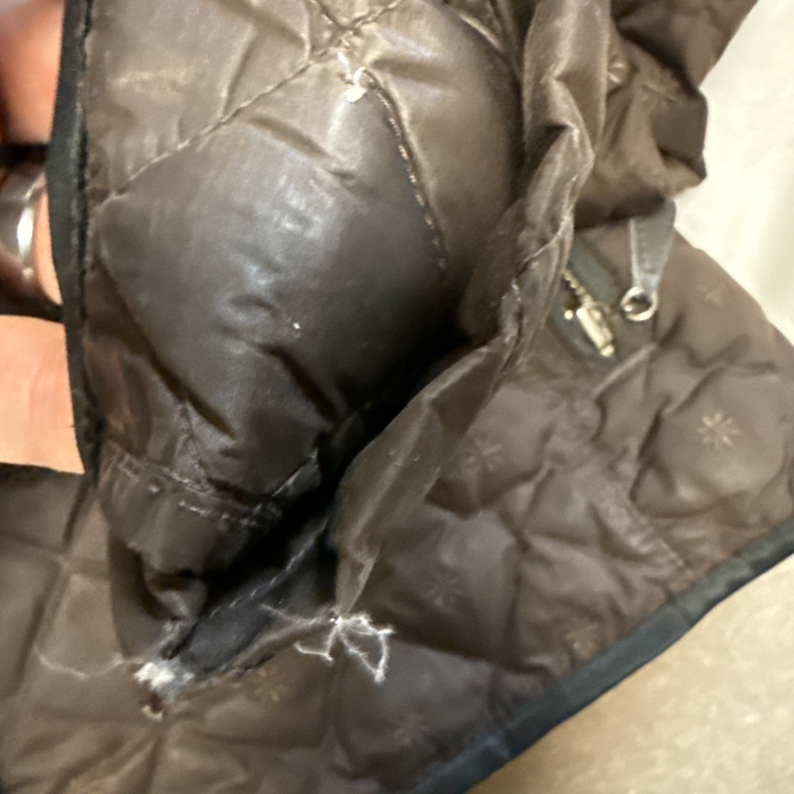 Eddie Bauer Womens Tall M Quilted 100% Goose Down Jacket *See Description