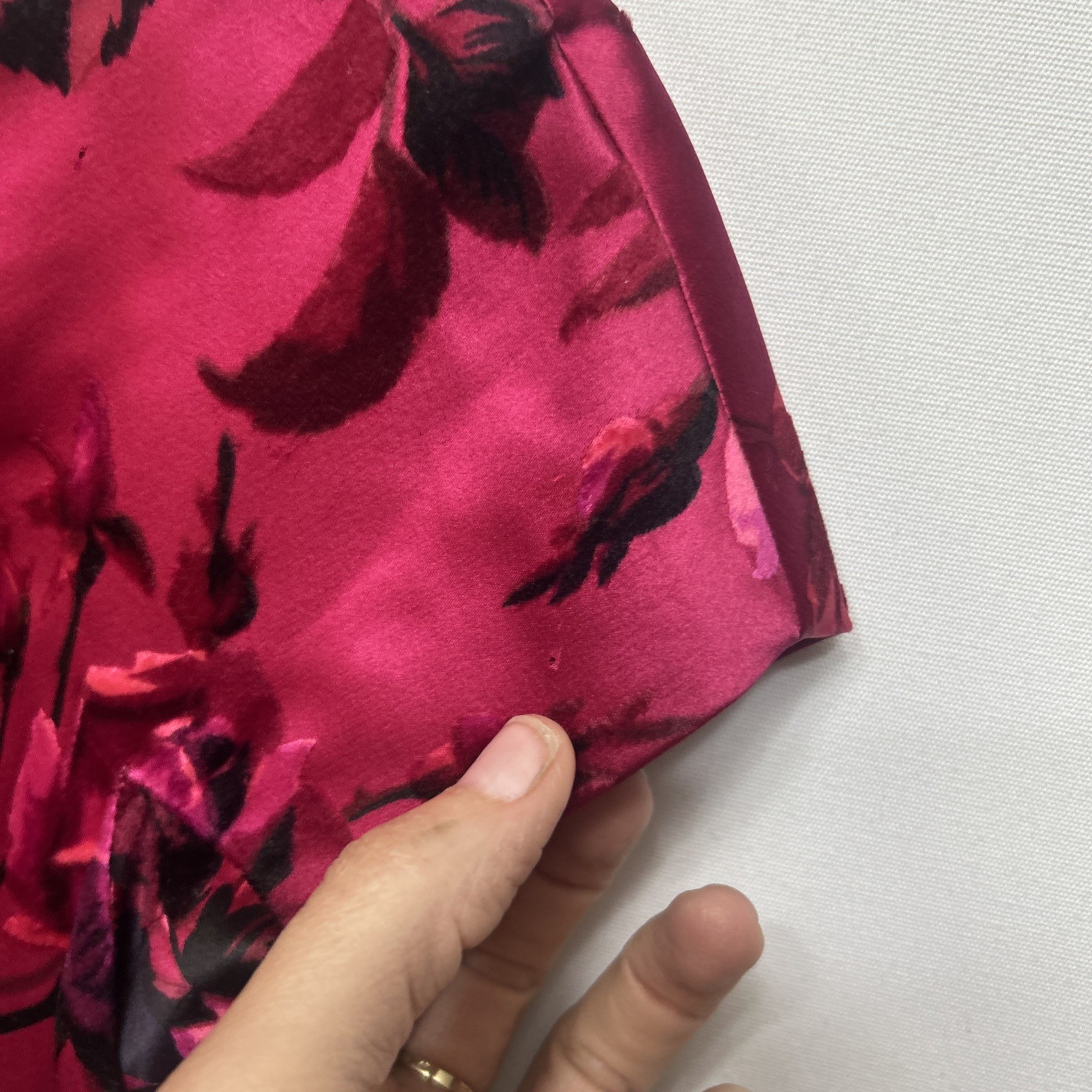 Gorgeous Vintage 50s Adele’s Silk Satin L Velvet Burn Out Dress