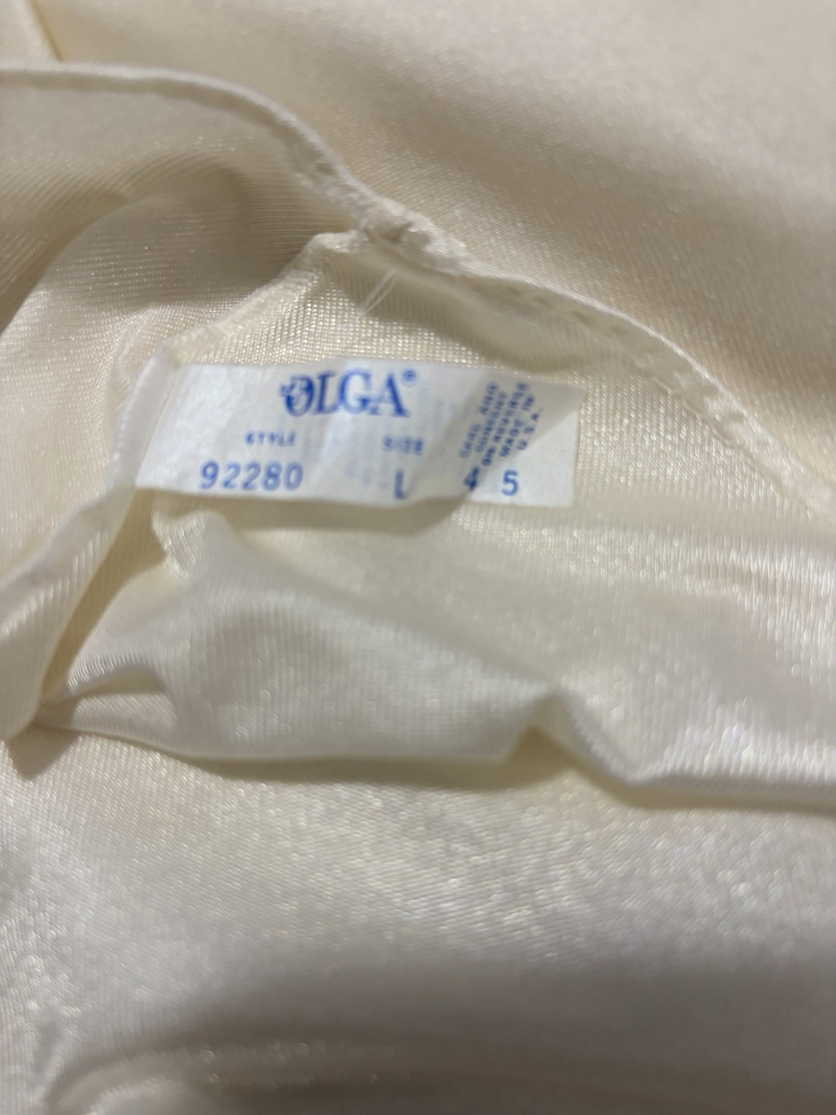 Vintage Olga Ivory Nylon Lace Nightgown Robe Set Regular Size M/L Eveningwear