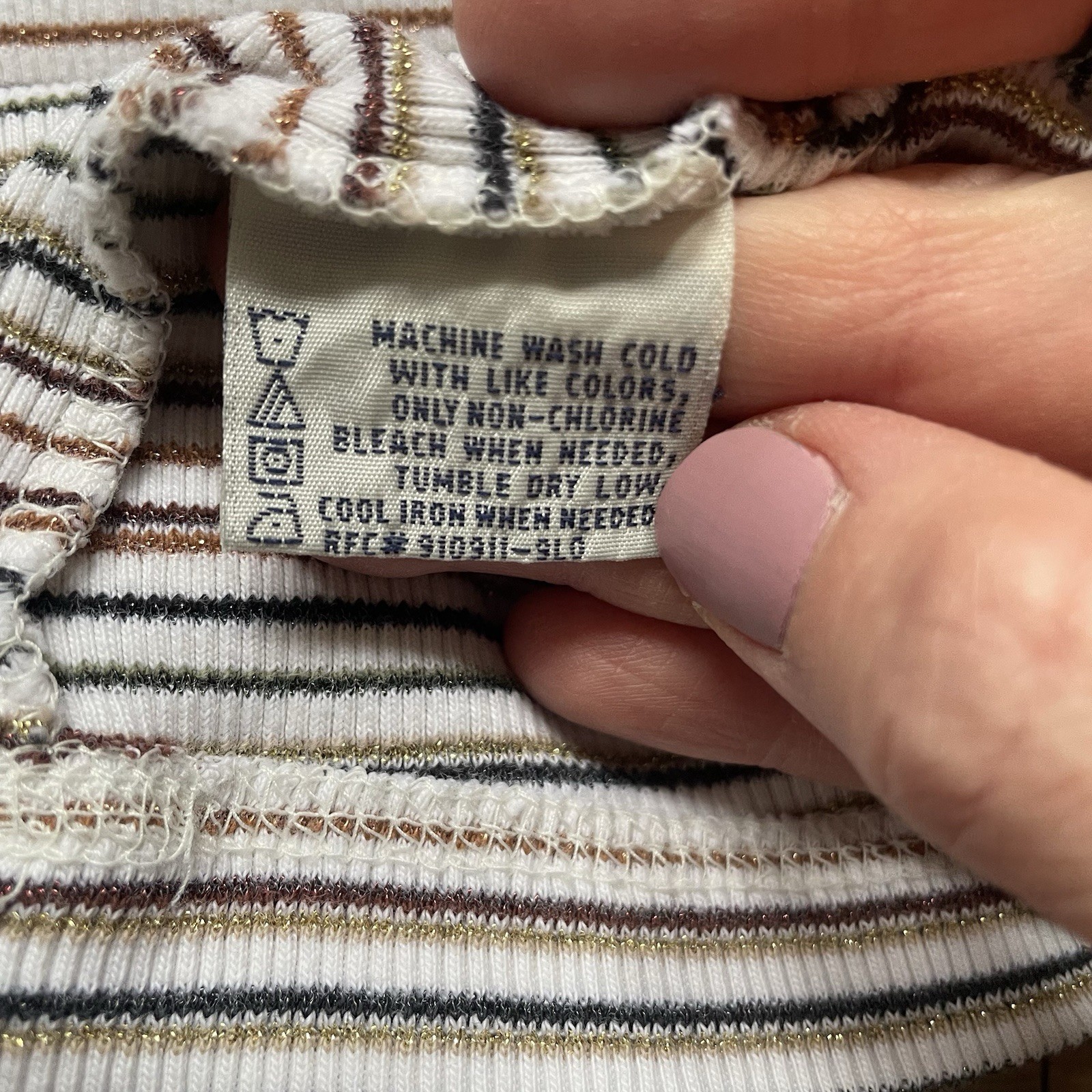 Vintage White Stag 90’s Striped Small Top Metallic