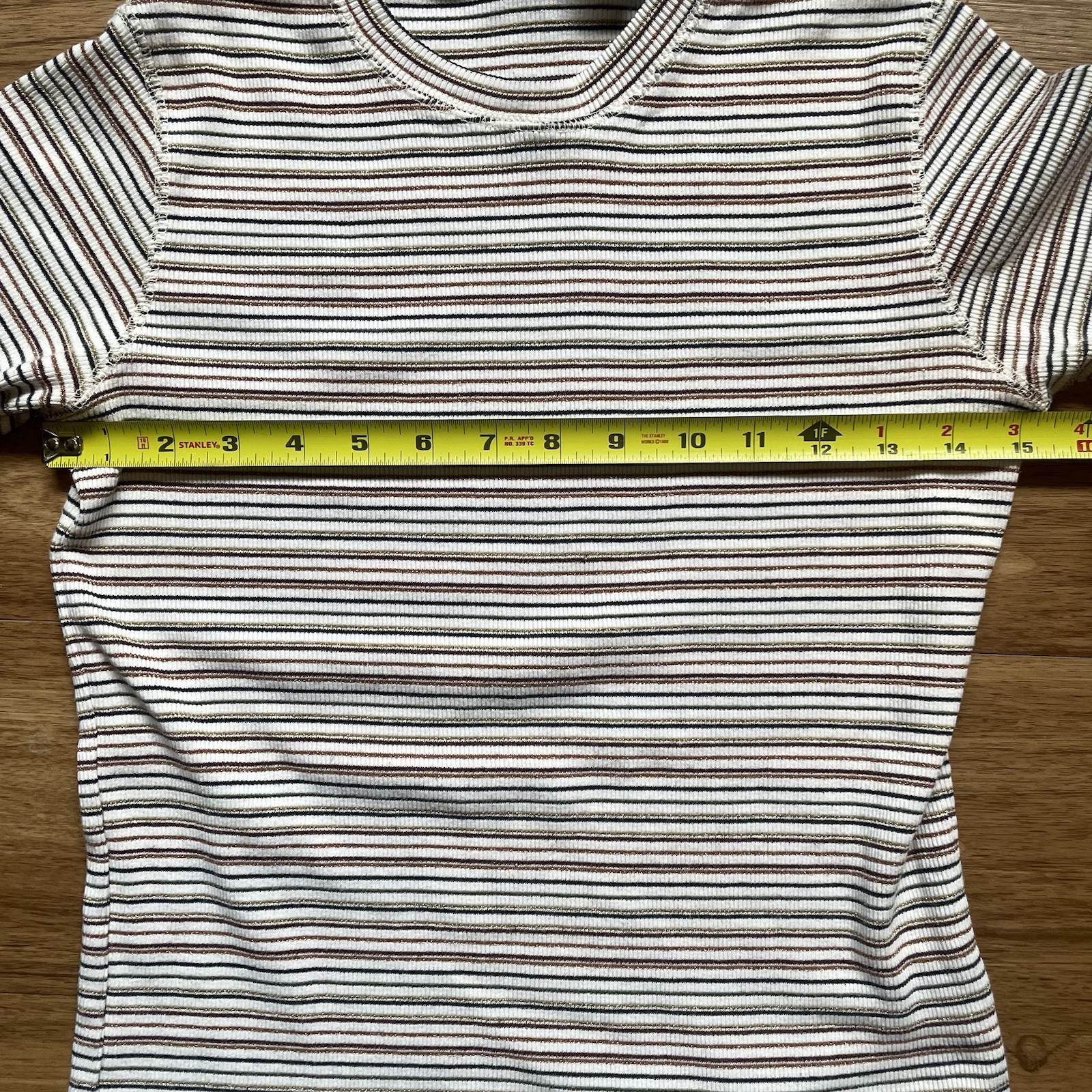 Vintage White Stag 90’s Striped Small Top Metallic