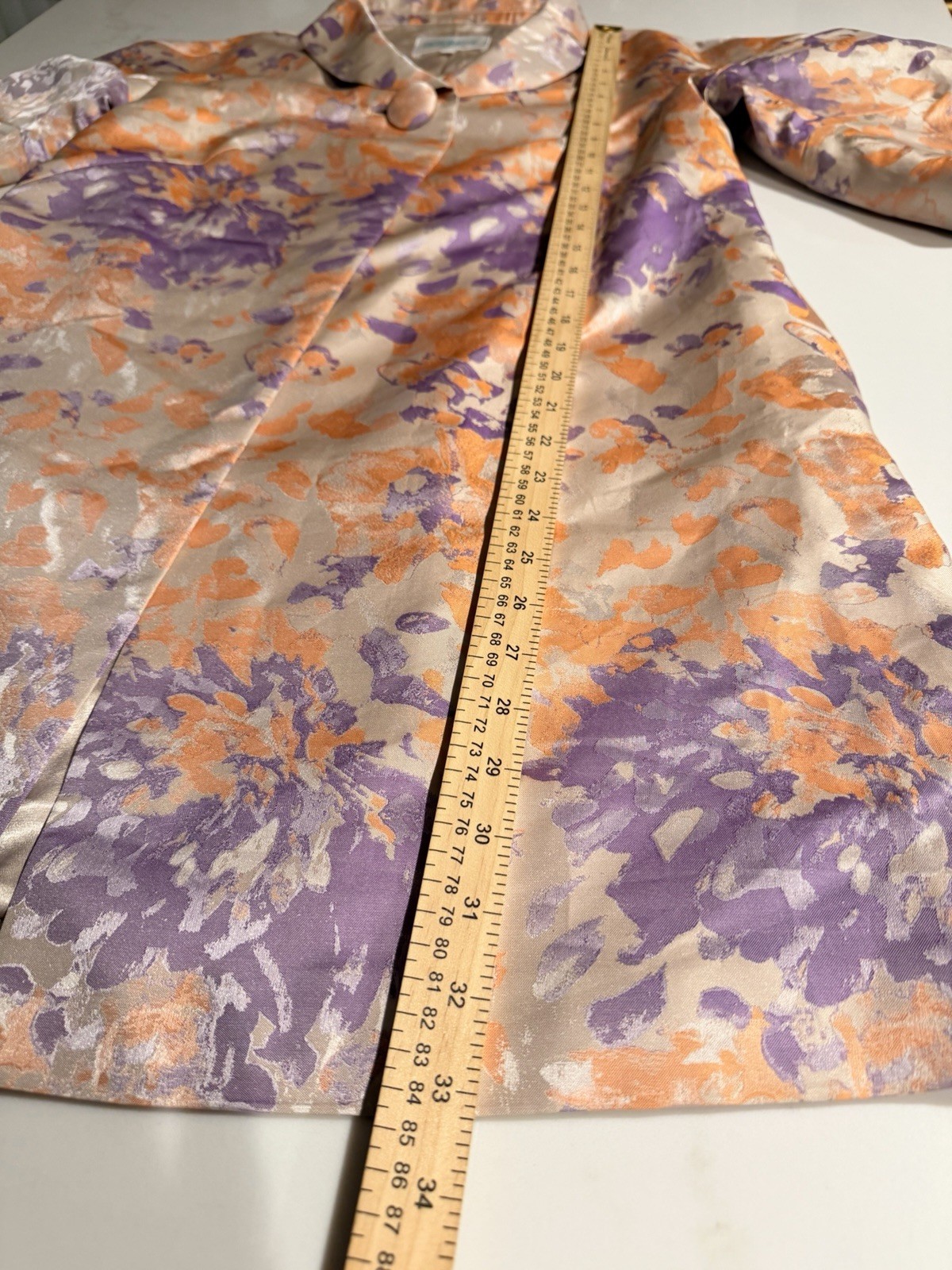 Briolette Paris Silk Brocade Trapeze Opera Coat Swing Jacket Couture Vintage S