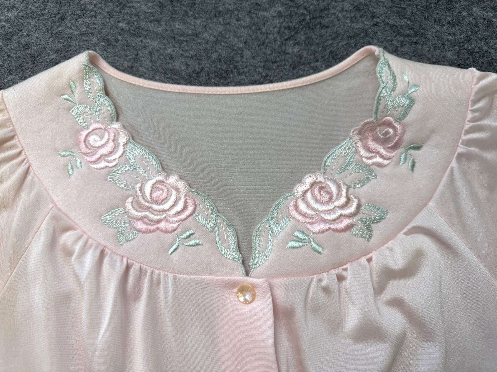 Vtg SHADOWLINE Bed Jacket Robe, Pink w/ Embroidery Sz S/M, NOS w/Tag Cottagecore