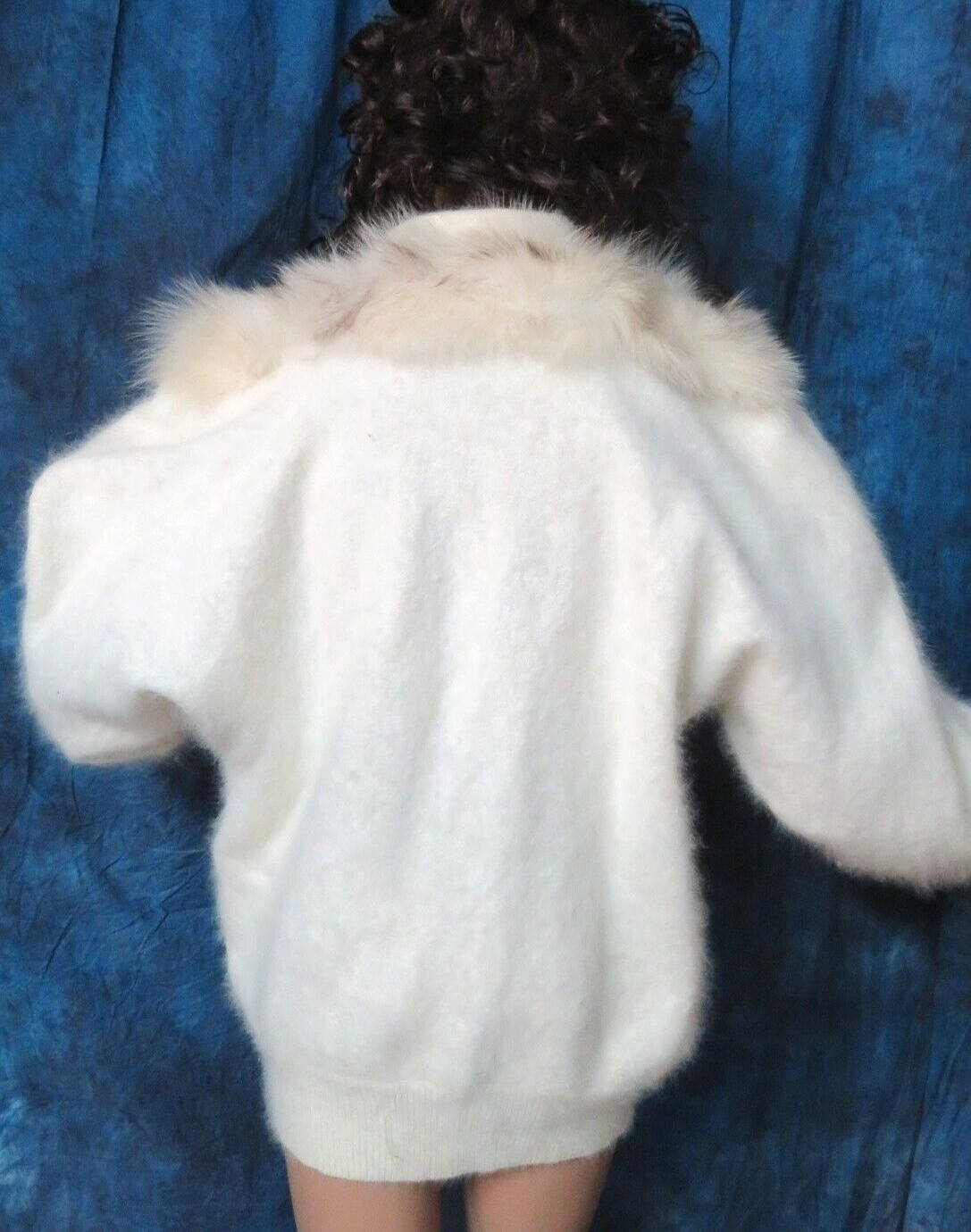 Sweater Jacket Angora and Fox Fur cocoon Batwing Art Deco Flapper style My Lady
