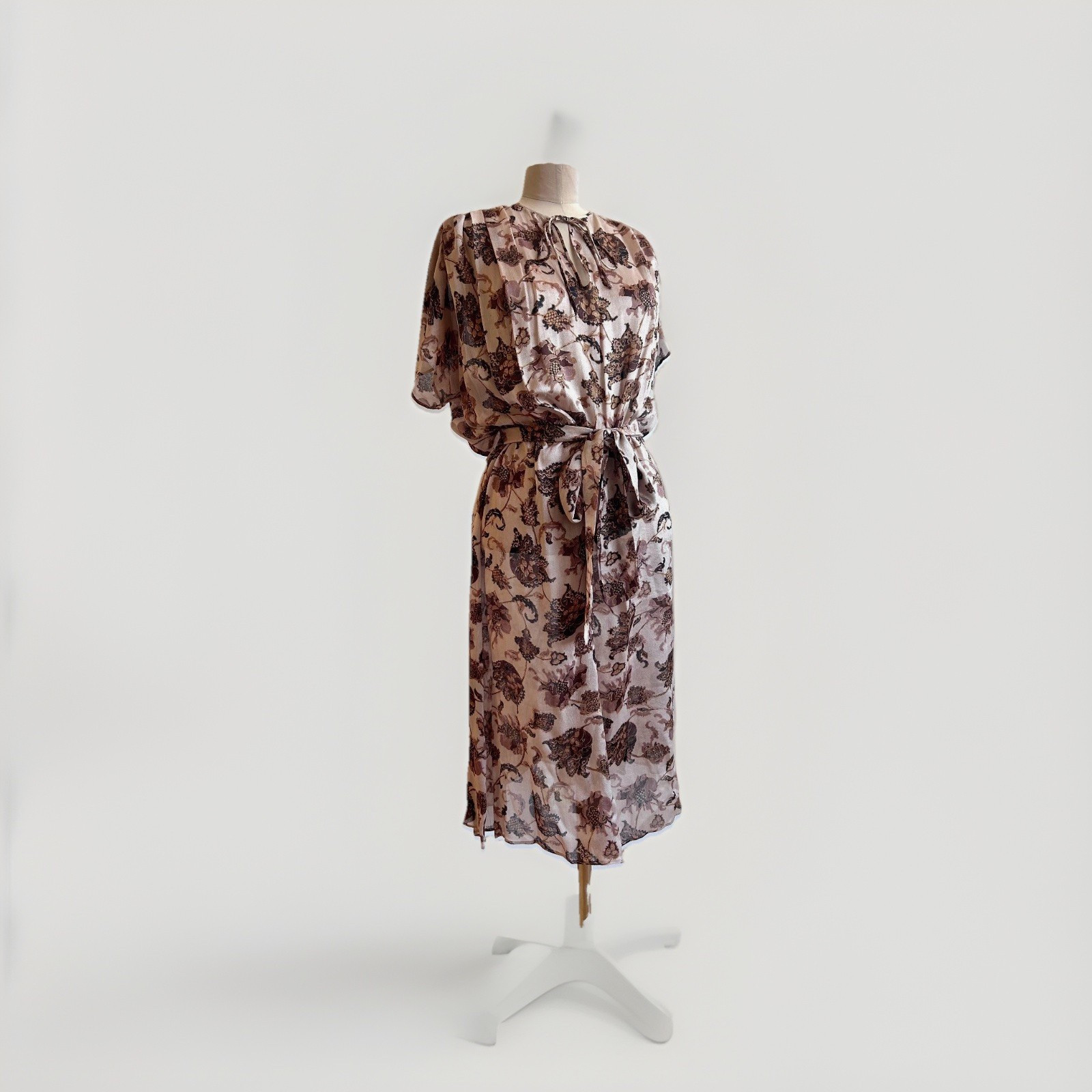 Vintage Judith Ann for Heiser-Egan Vintage Sheer India Silk Dress sz S M 1970s