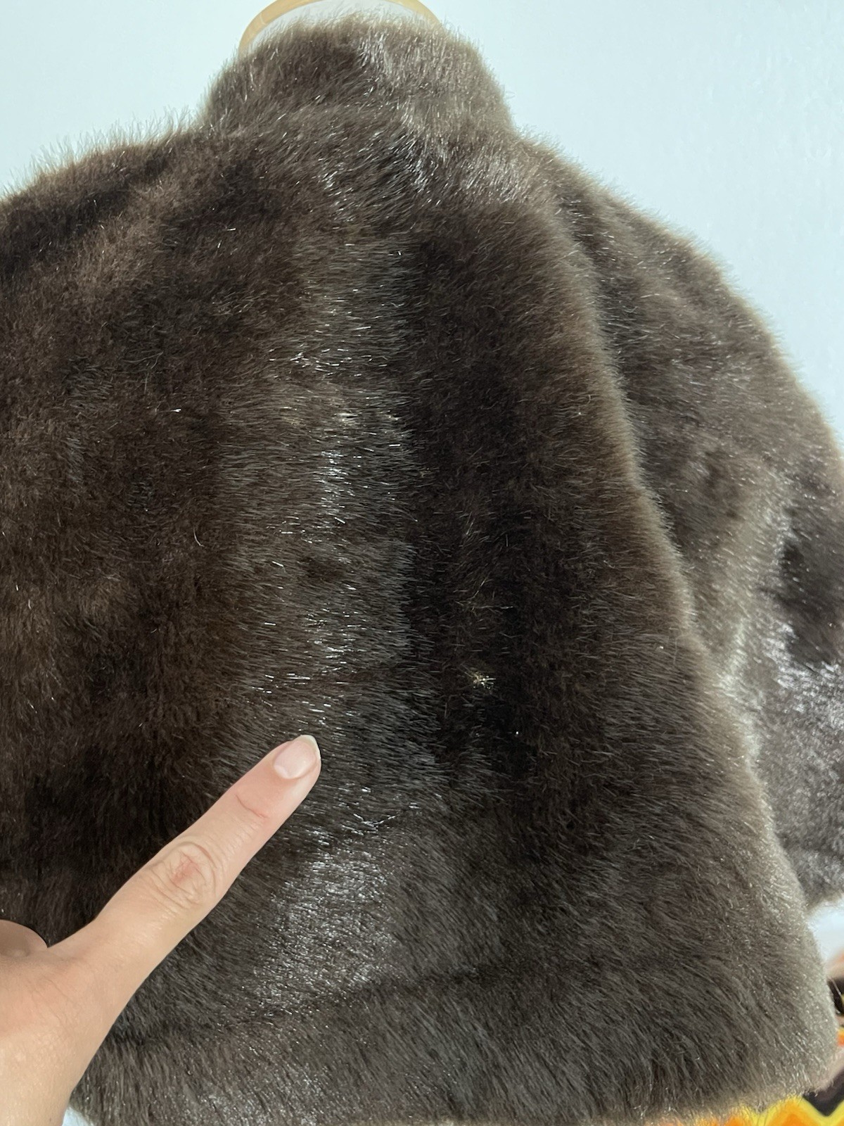 Vintage Glam Luxurious Classic Fur Bow Cape Brown