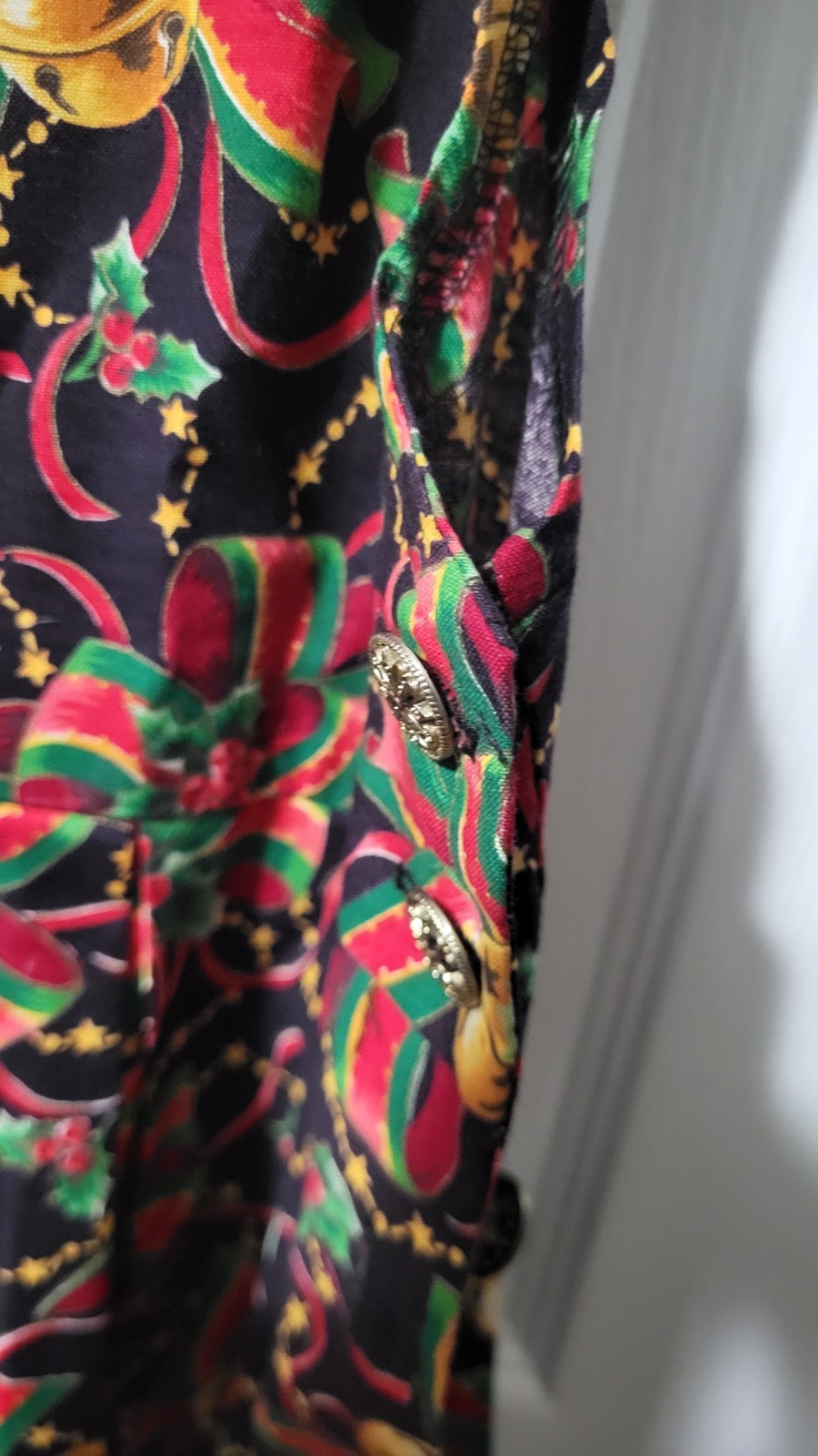Vintage Christmas Bells Dress Pam&rsquo;s Closet Petite Size Medium Made In USA