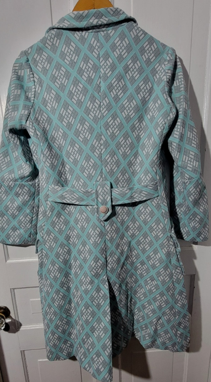 EUC Vintage 60s Mod Castello d&rsquo;Elmo Double Breasted Diamond Knit Med Spring Coat