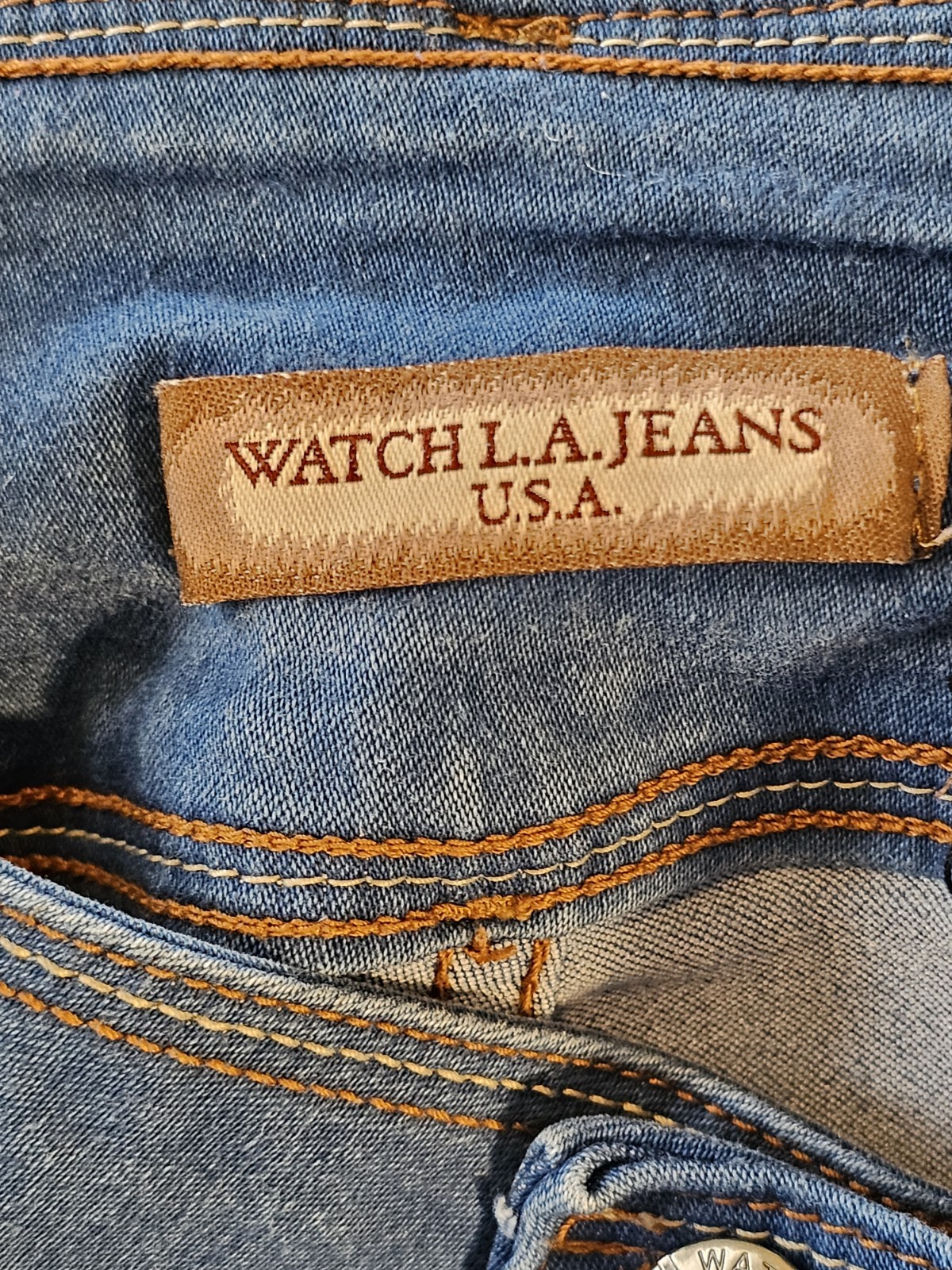 VTG 80s WATCH LA Medium Wash High Waist Denim Jeans Slim Skinny Leg 33 × 31