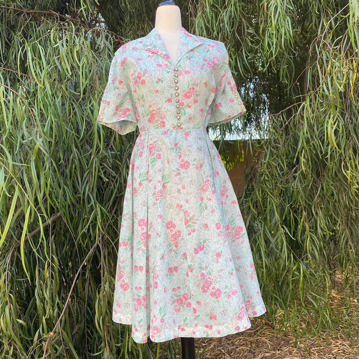 Vintage 1950’s Mode O Day Floral Dress (L)