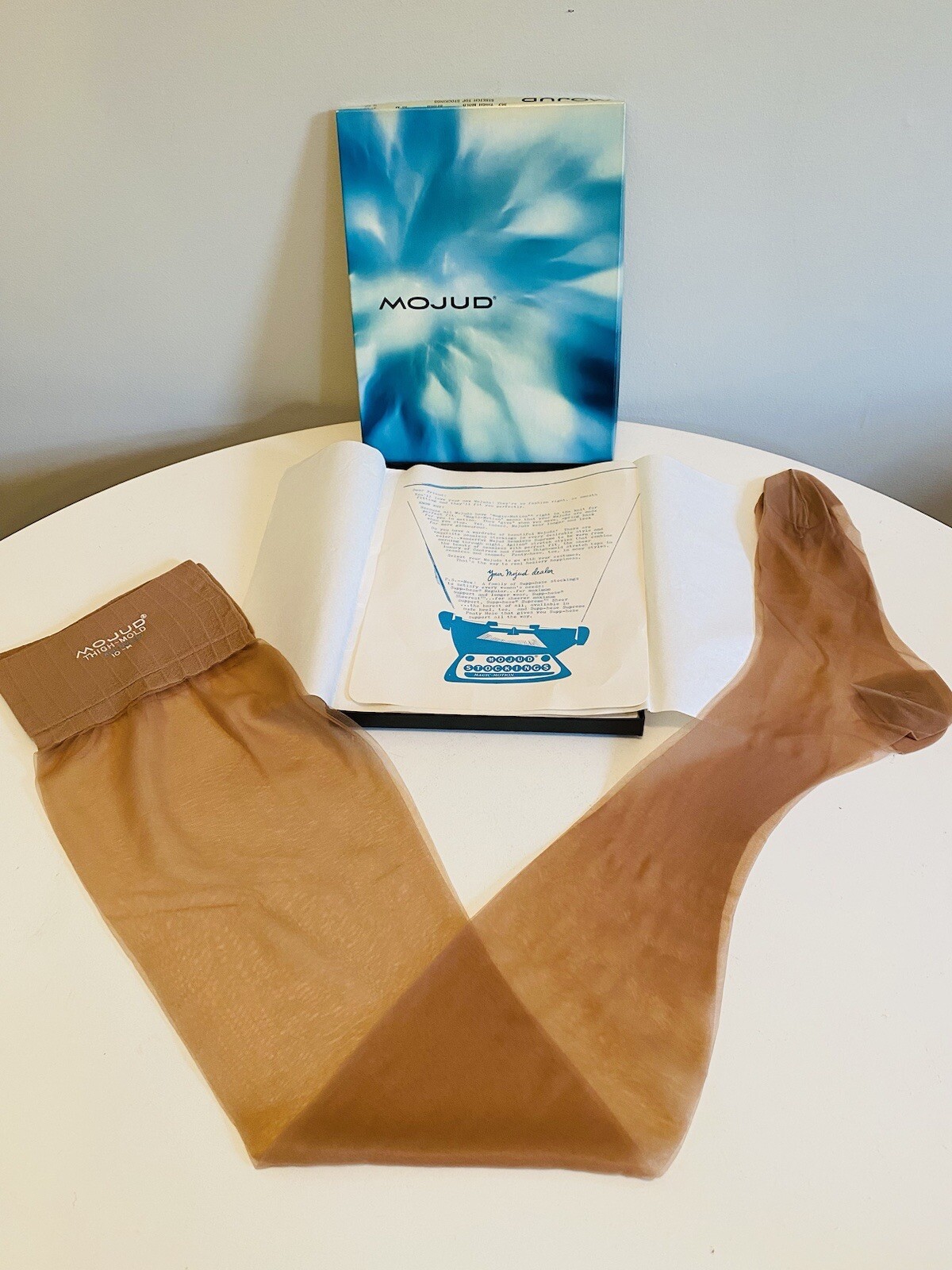 Vintage 3 Pair Mojud Magic-Motion Thigh-Mold Nylon Stockings in Original Box