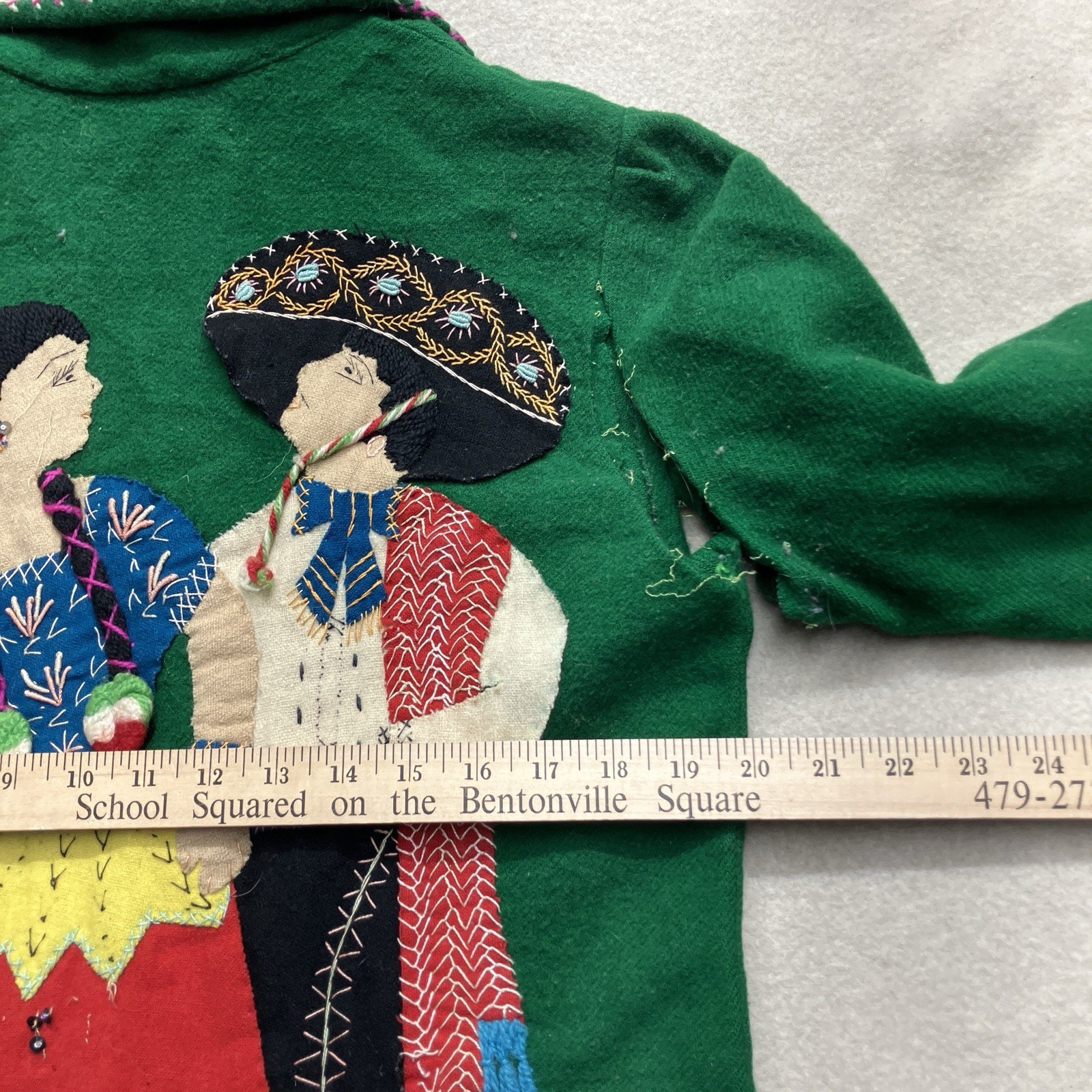 Vintage 60’s Embroidered Wool Mexican Souvenir Jacket S/M Western Rockabilly