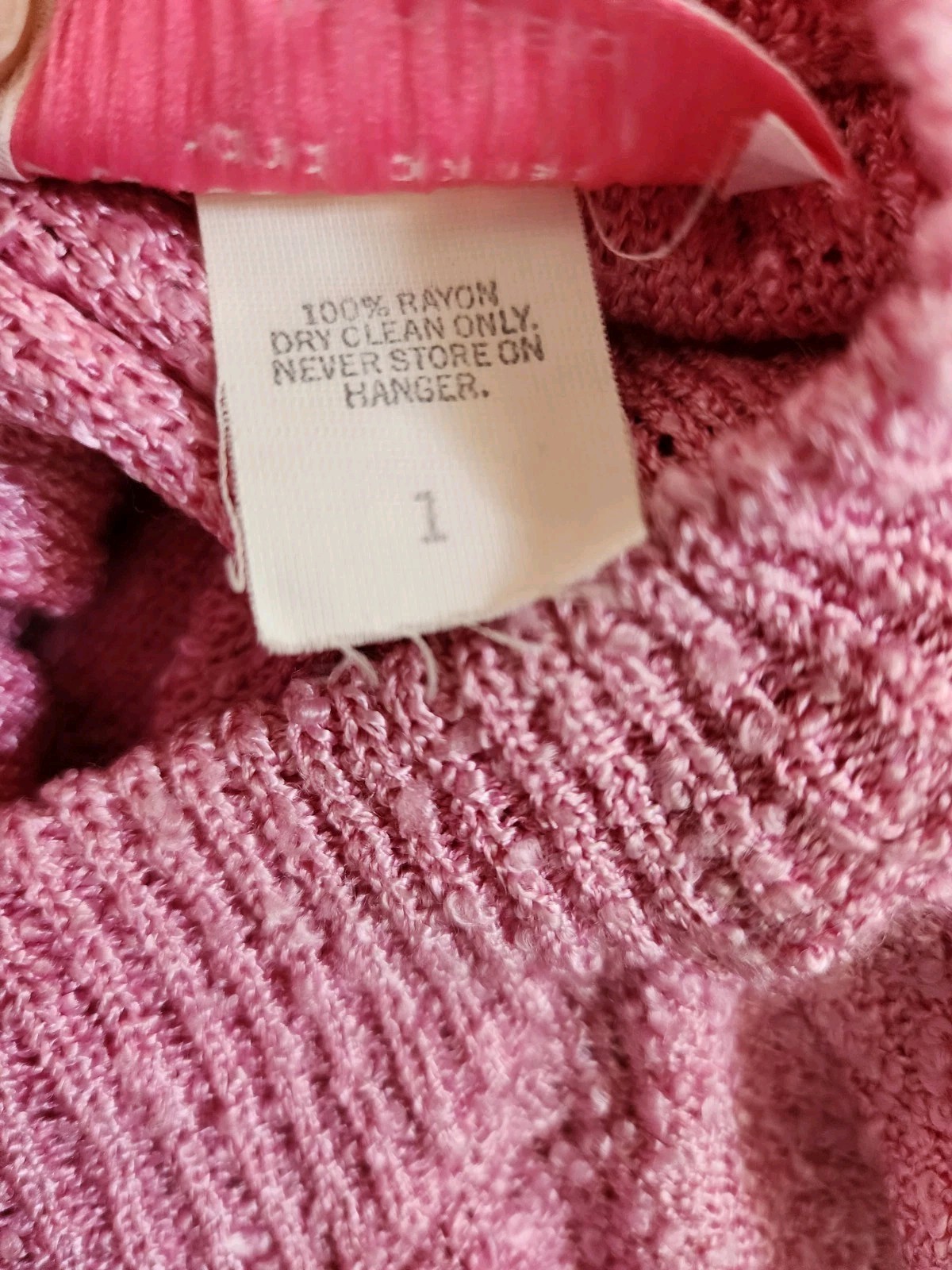 1980s French Rags Hand Loomed Pullover Vintage Sweater in Pink Size S