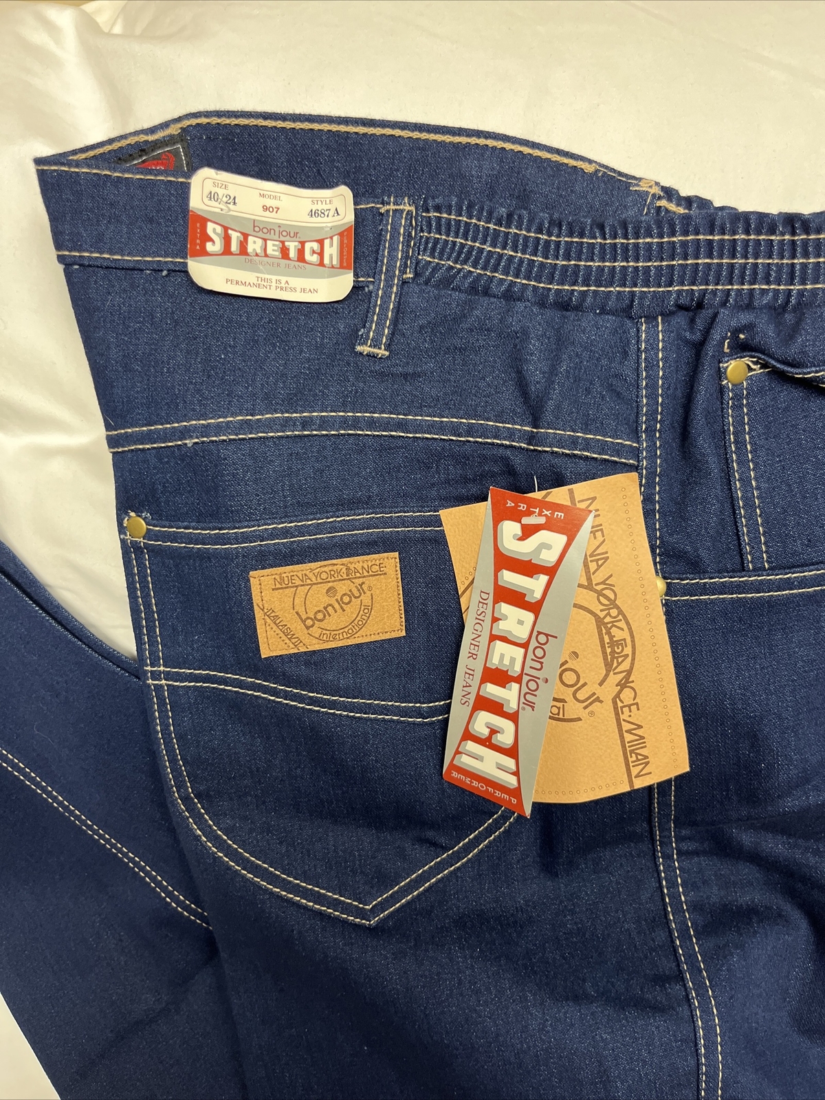 VTG Deadstock 70s 80s denim bonjour jeans women&rsquo;s 40 X 24 NWT *See Description