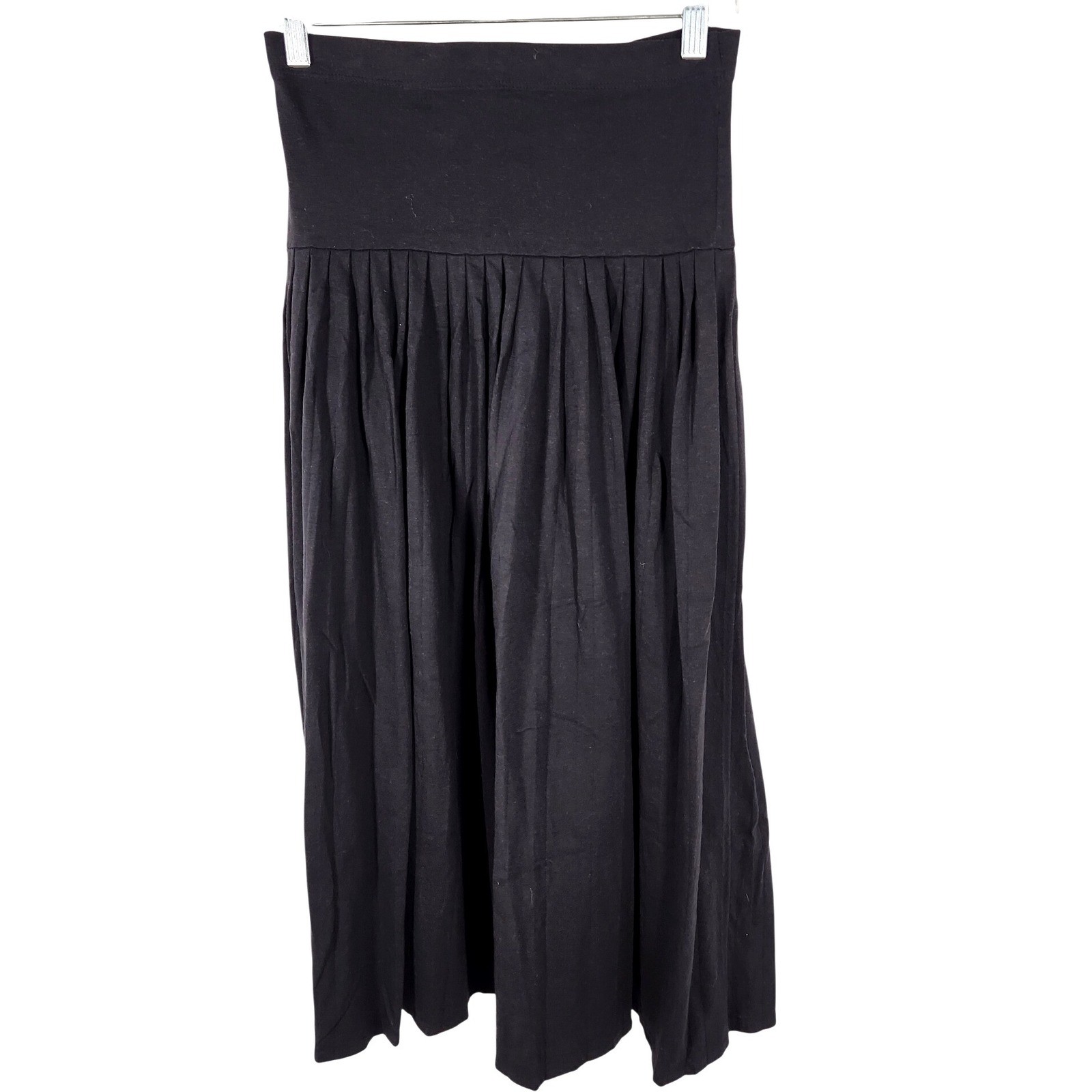 Vintage United Colors of Benetton Made in Italy Black Pleated Midi Skirt Size XS