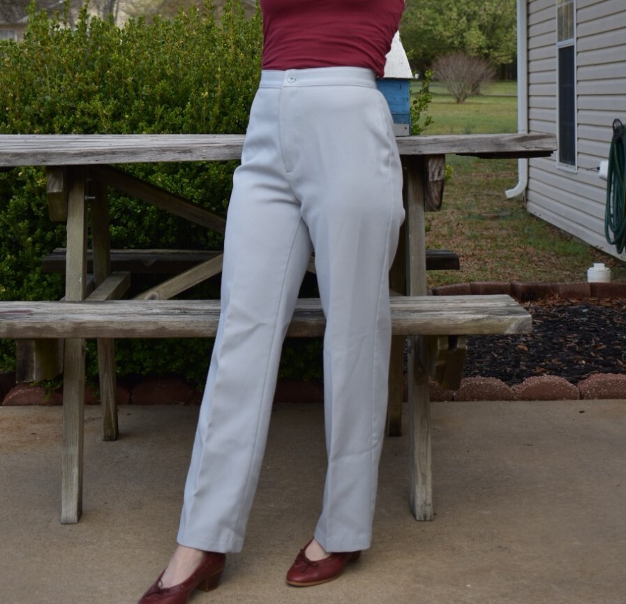 Vintage 70s Polyester Wide Legged Dress Pants Size 12 Jonathan Ltd. Gray