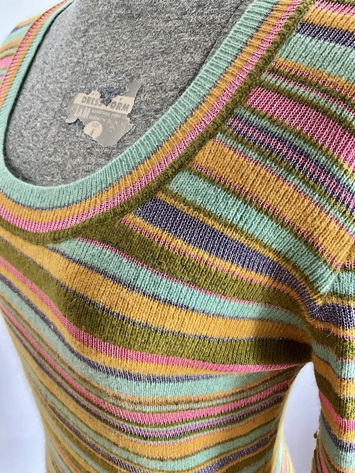 Vintage 1990&rsquo;s Christian Lacroix Bazar Pastel Metallic Striped Knit Sweater Top