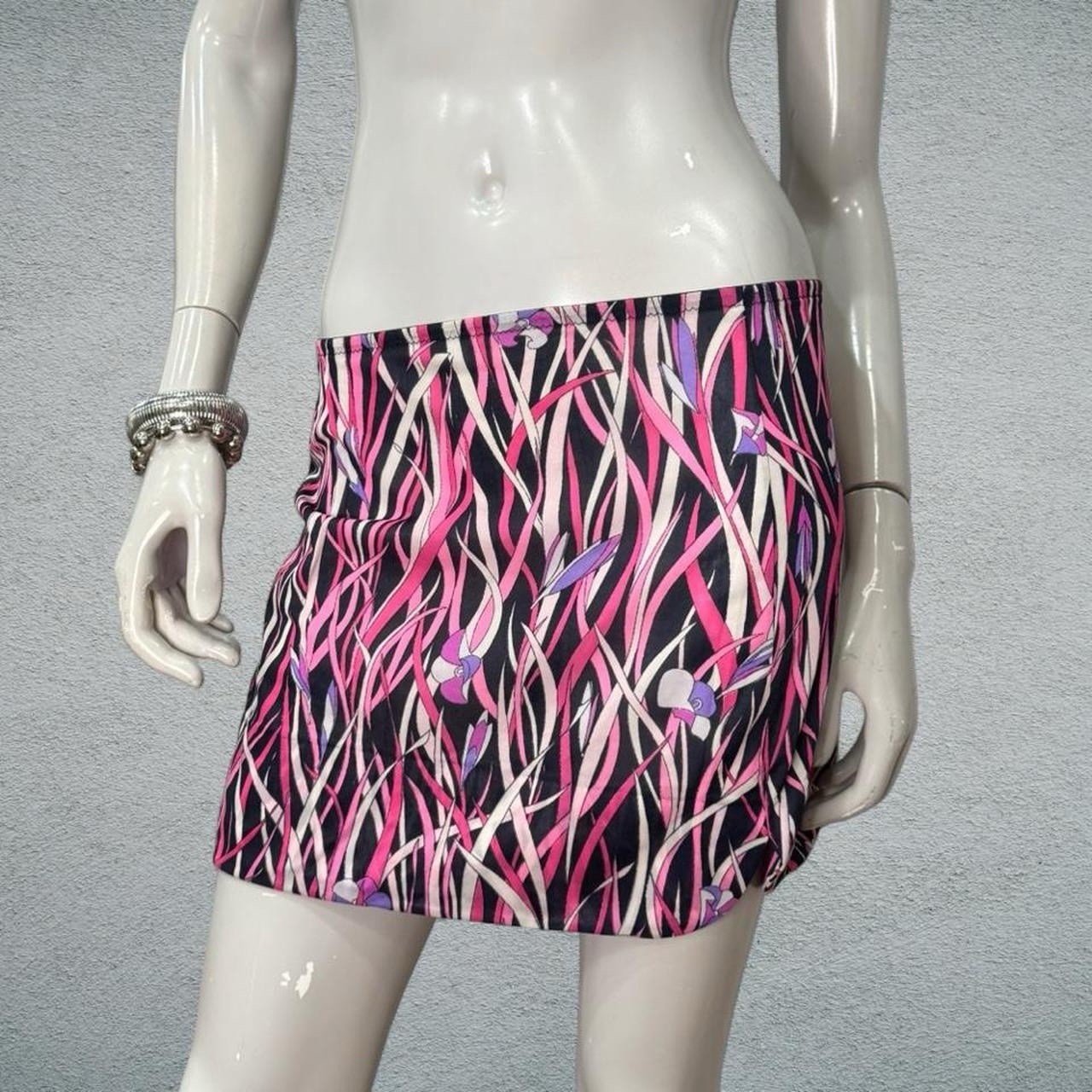 Emilio Pucci Vintage Pink Black Purple White Mini Skirt