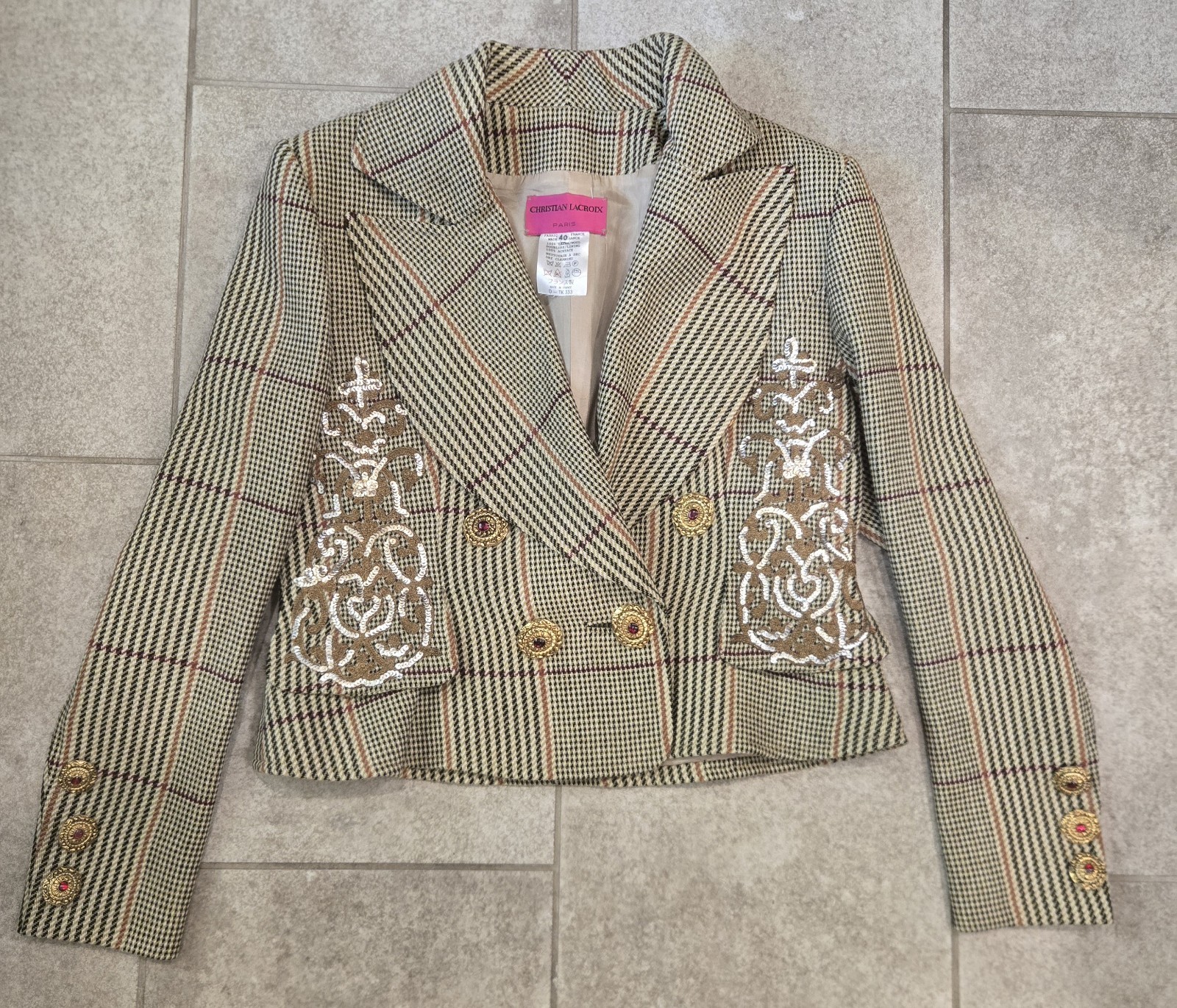 Vintage Christian Lacroix Skirt Suit France Sz 40 1990s Classic Luxury