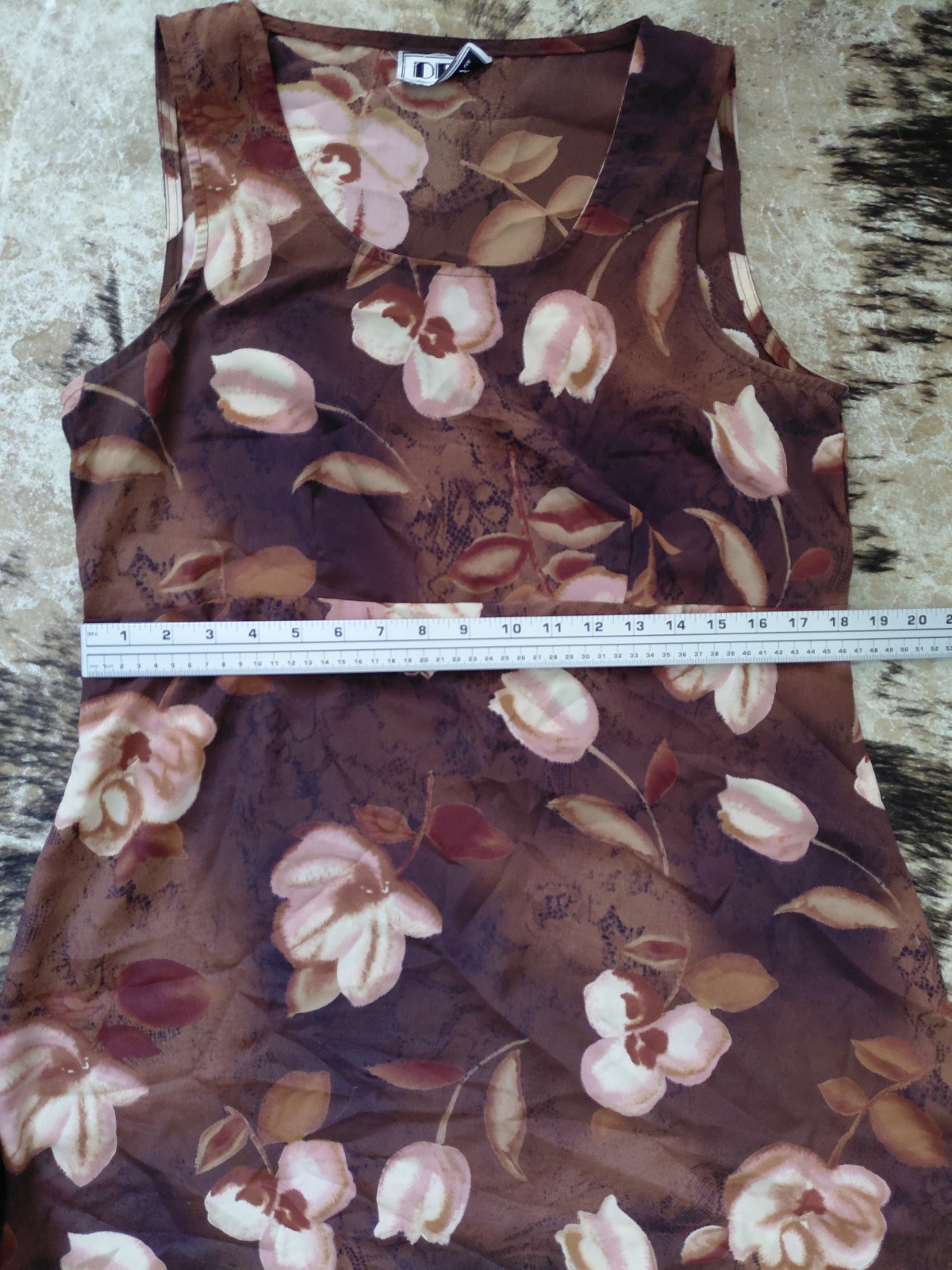 Vintage 90s Sundress Sleeveless Brown Floral Print Size 10