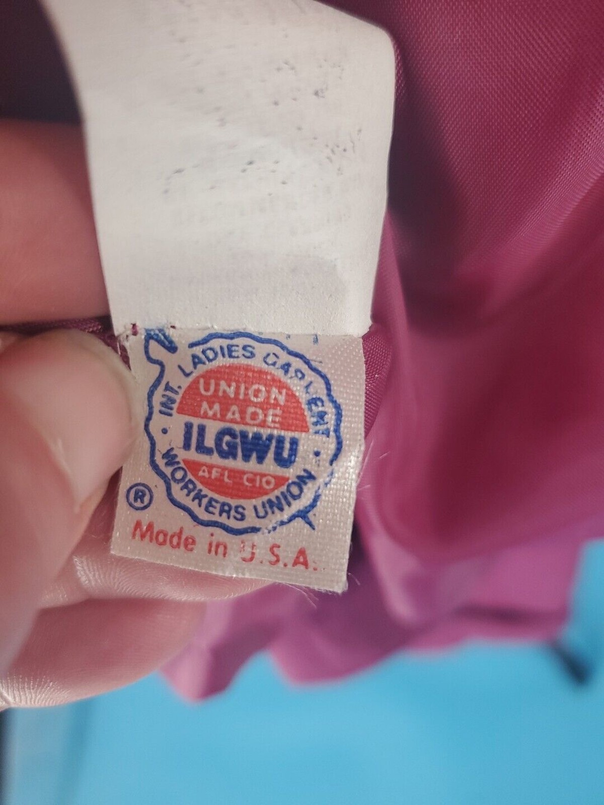 Vintage Wool Blend Blazer Union Lined Cropped Made ILGWU Purple Sz 7/8 USA