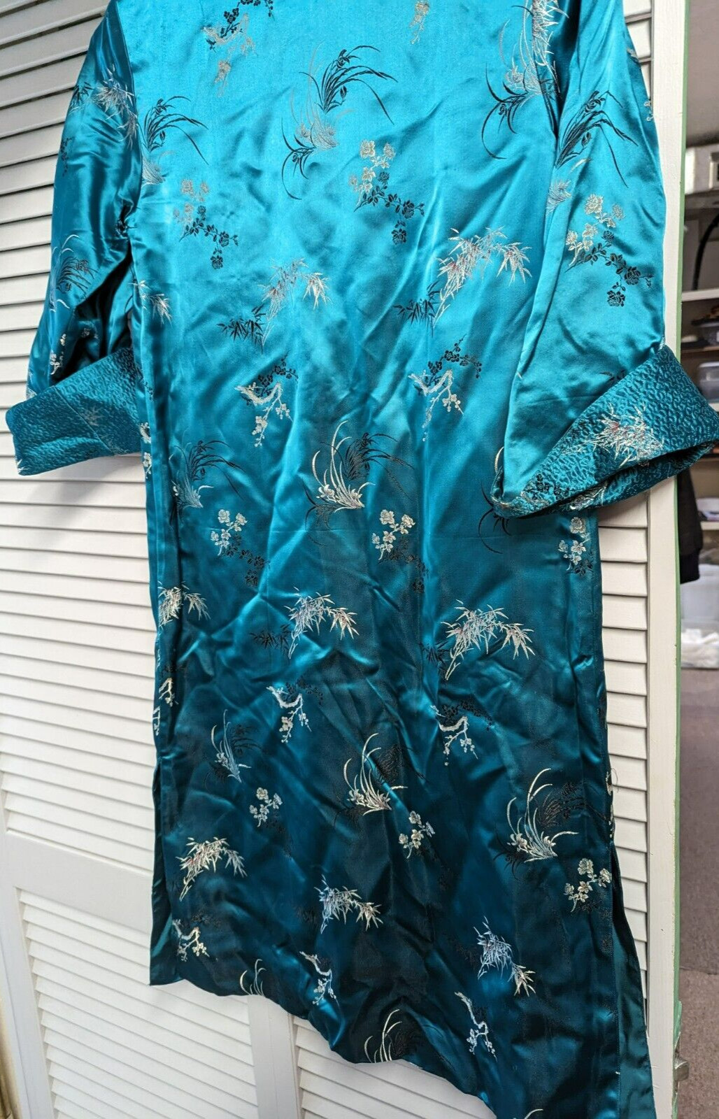 Fancy Vintage Chinese Silk Embroidered Styled Dress By Peony Brand Small ?